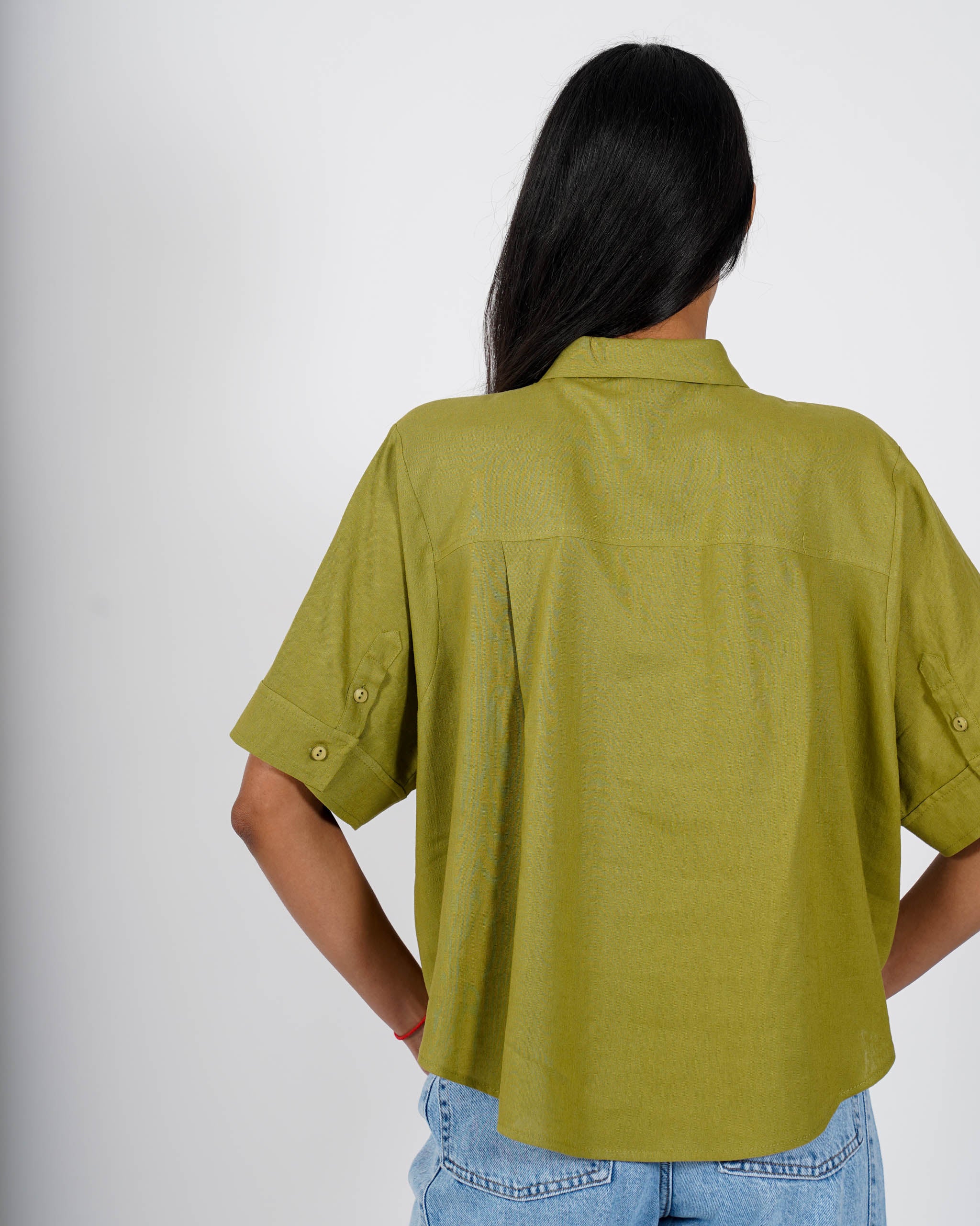 Camicia mezza manica in lino - Funesta