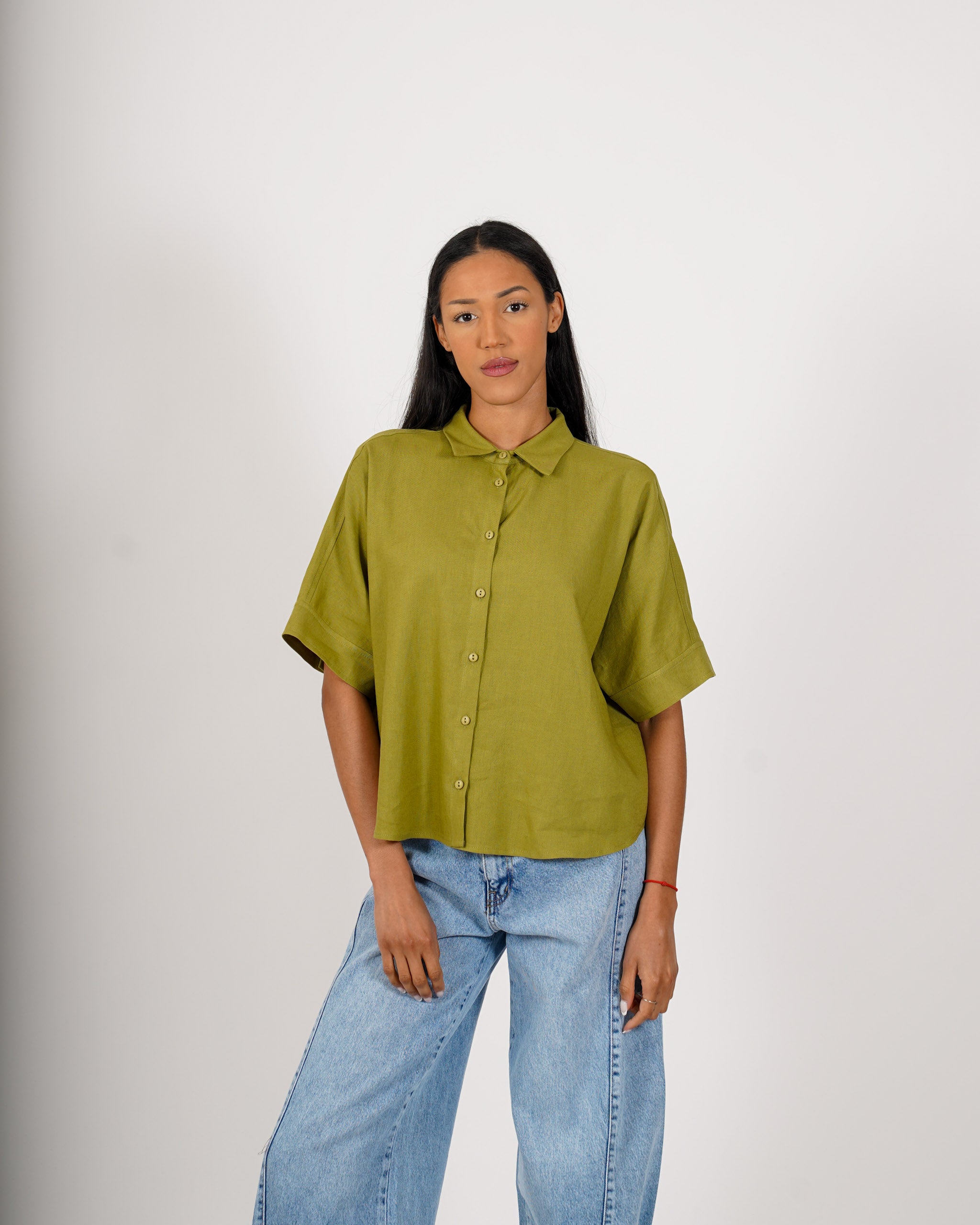 Camicia mezza manica in lino - Funesta