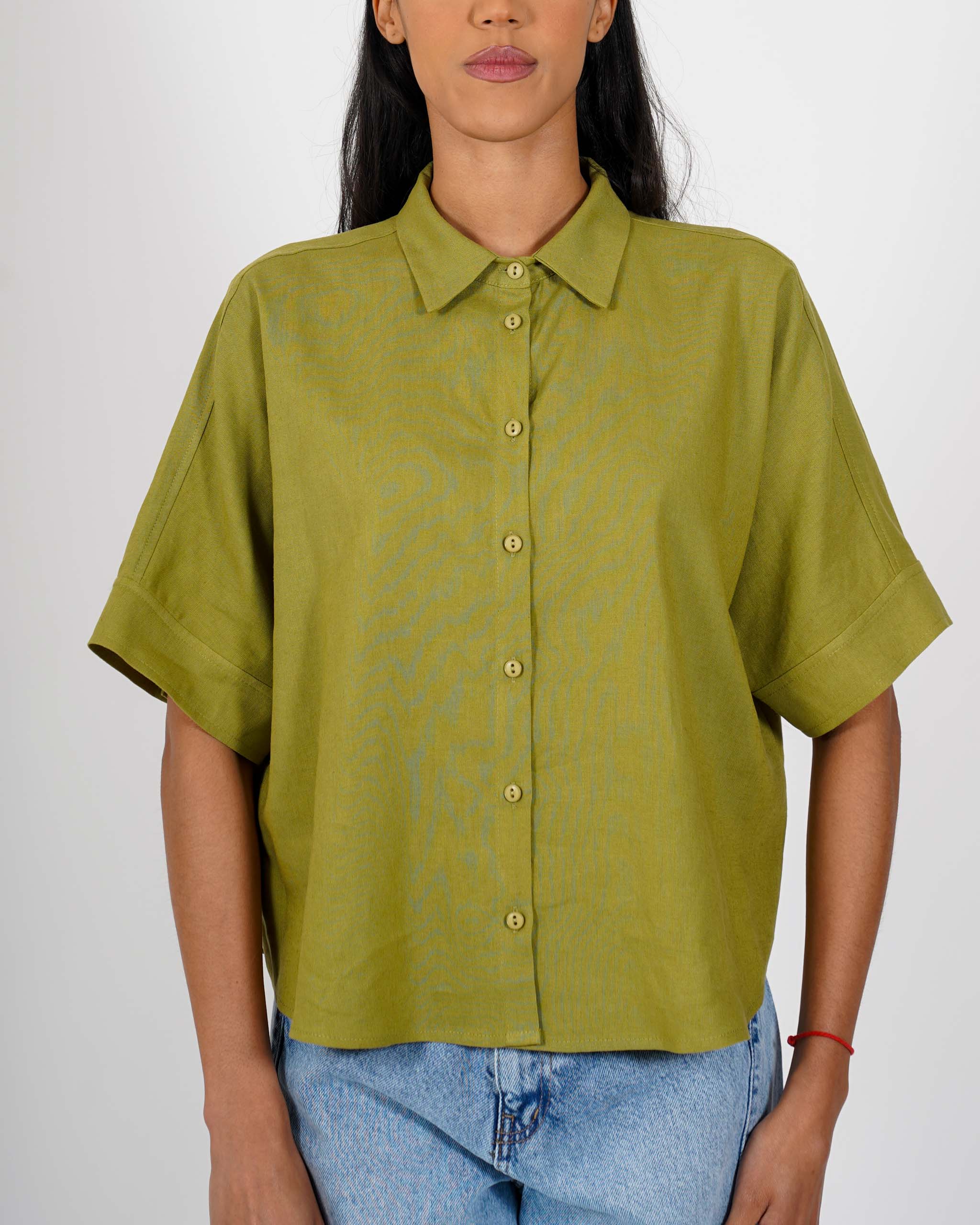 Camicia mezza manica in lino - Funesta