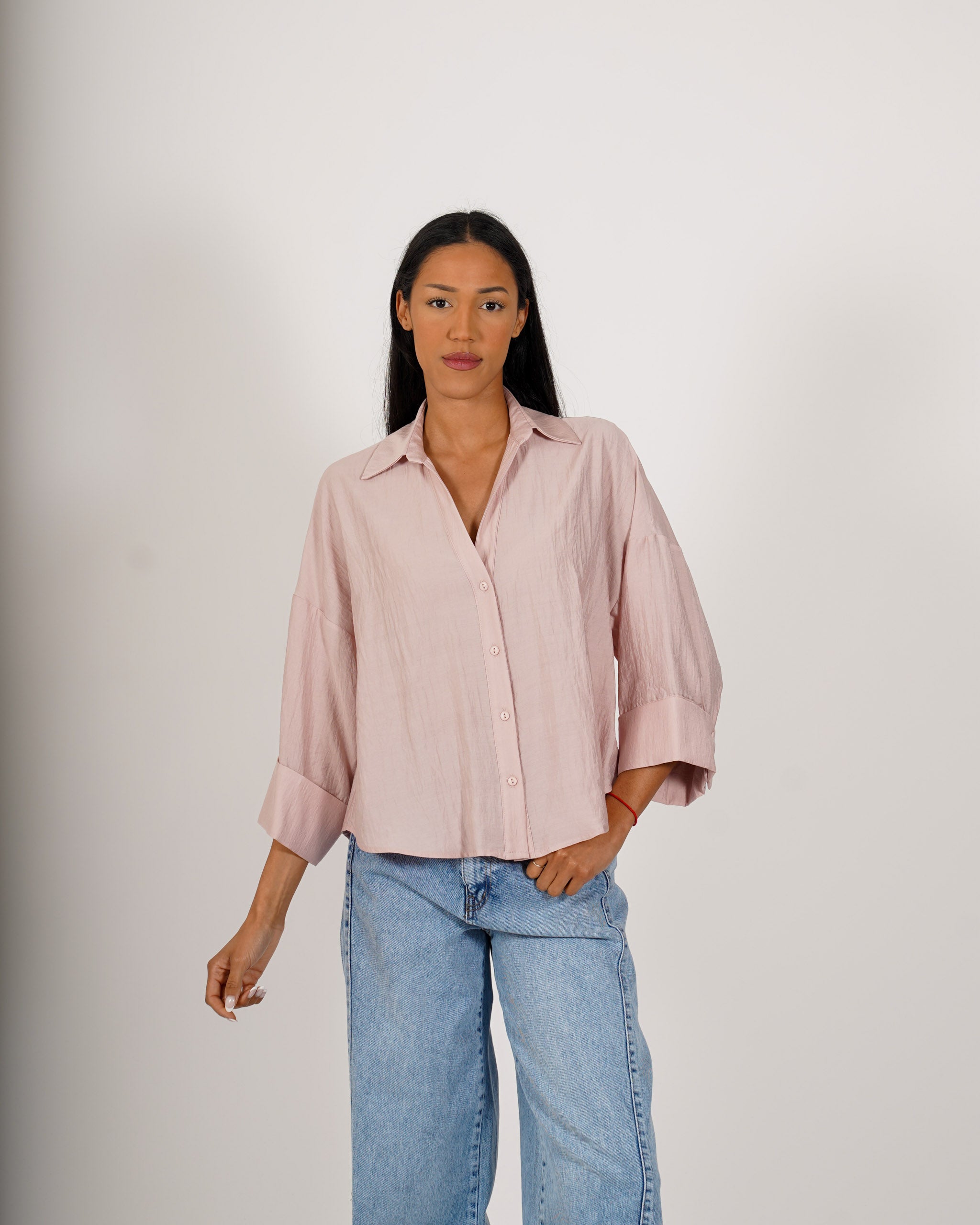 Camicia manica 3/4 in ecofibra - Heather