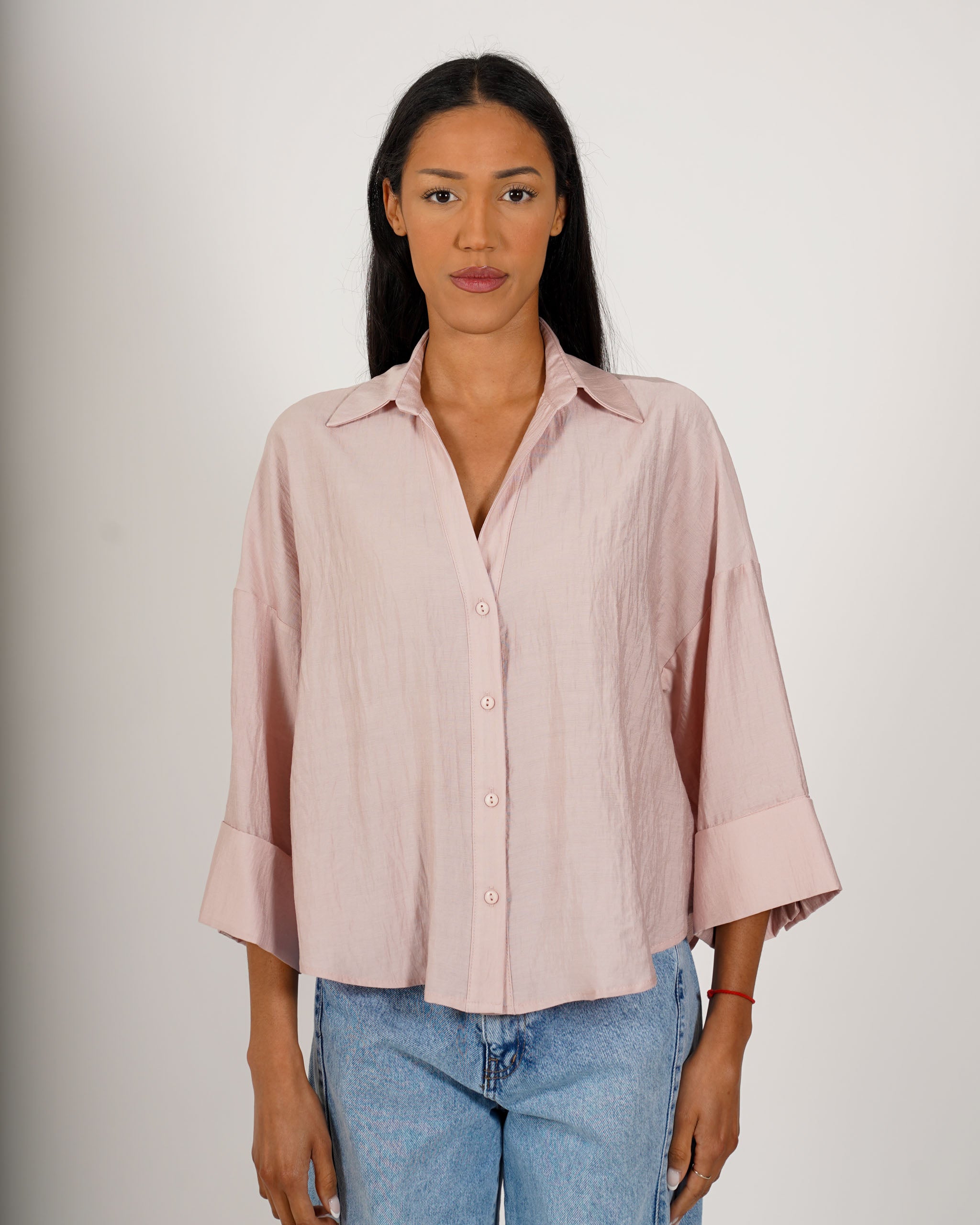 Camicia manica 3/4 in ecofibra - Heather