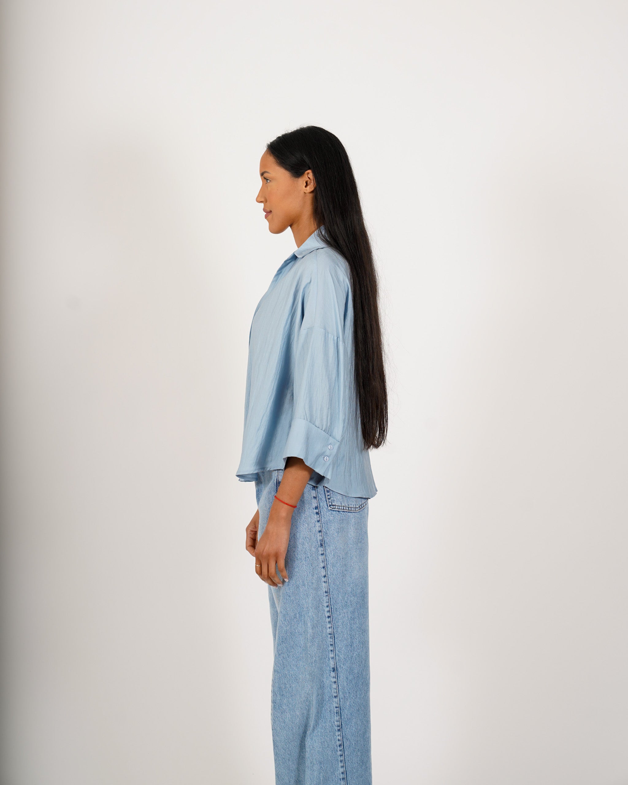 Camicia manica 3/4 in ecofibra - Heather
