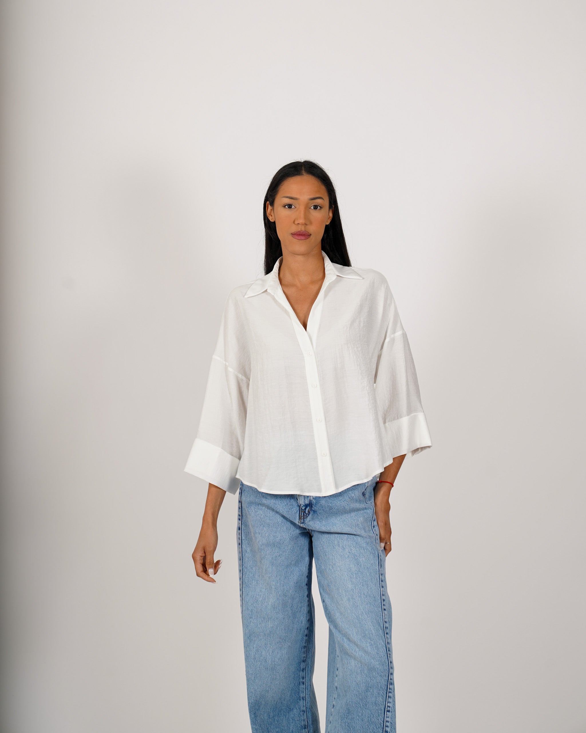 Camicia manica 3/4 in ecofibra - Heather