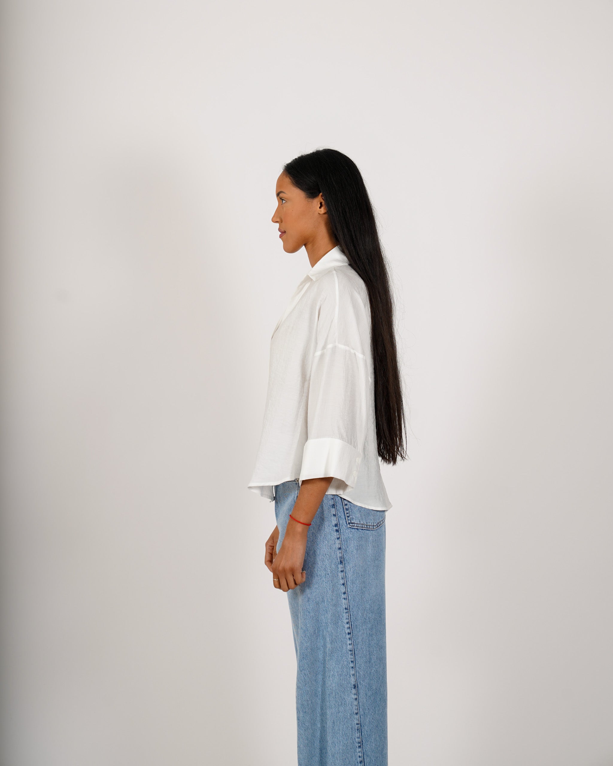 Camicia manica 3/4 in ecofibra - Heather