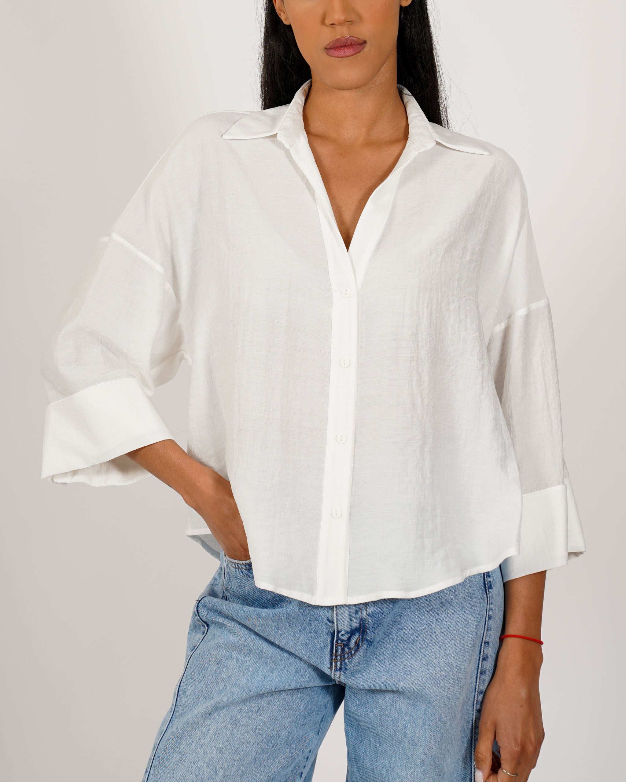 Camicia manica 3/4 in ecofibra - Heather