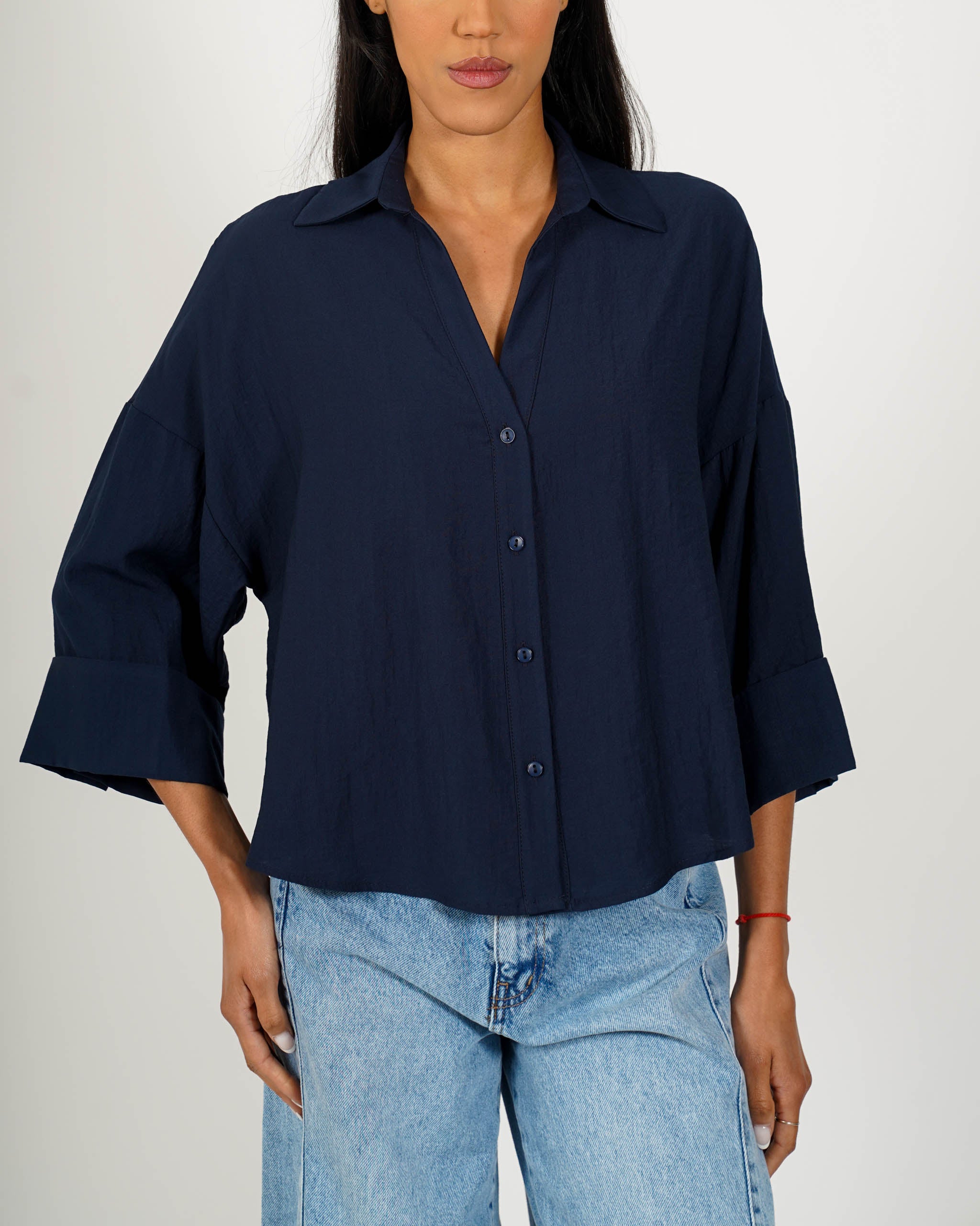 Camicia manica 3/4 in ecofibra - Heather