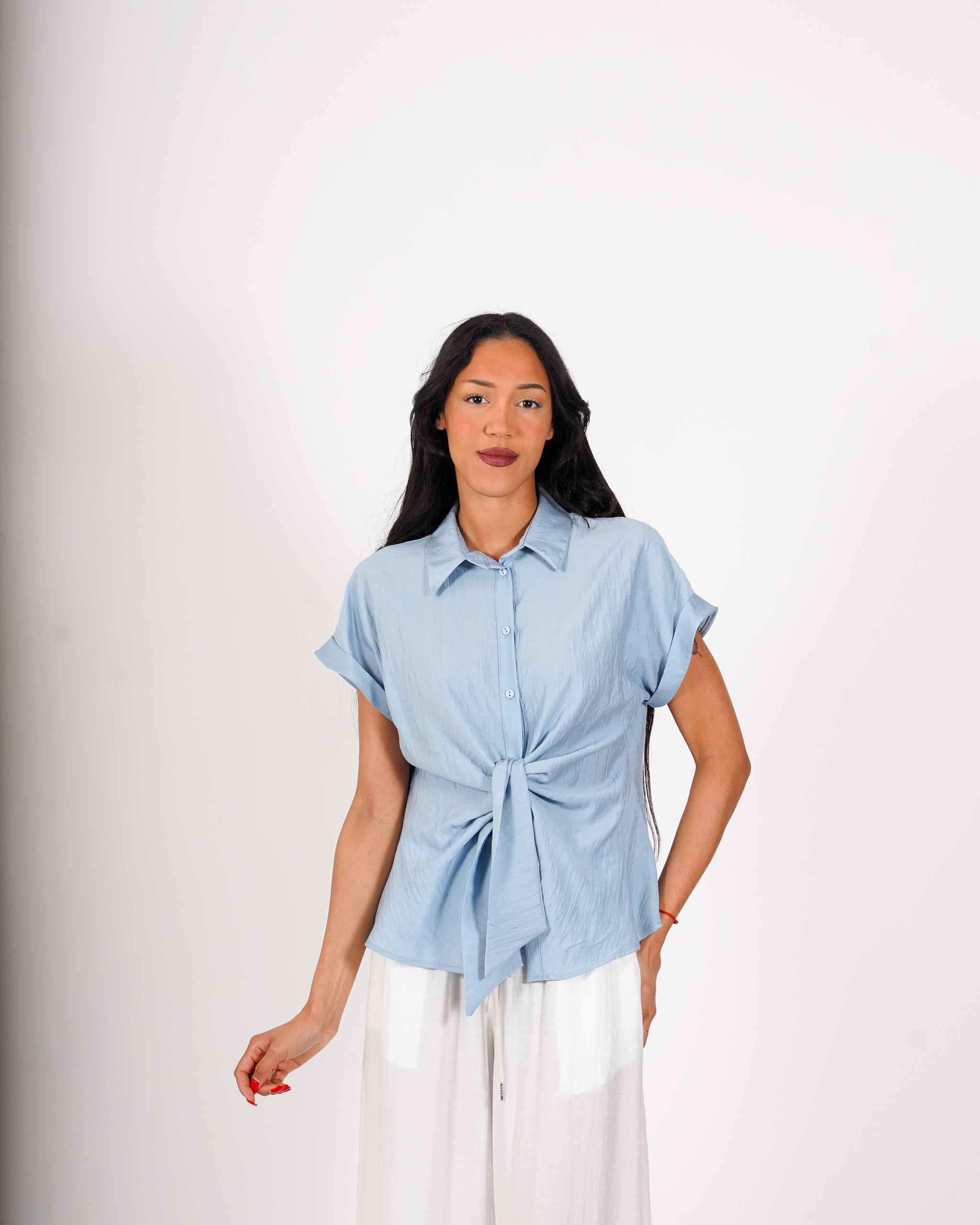 Camicia mezza manica con nodo frontale - Fantastica