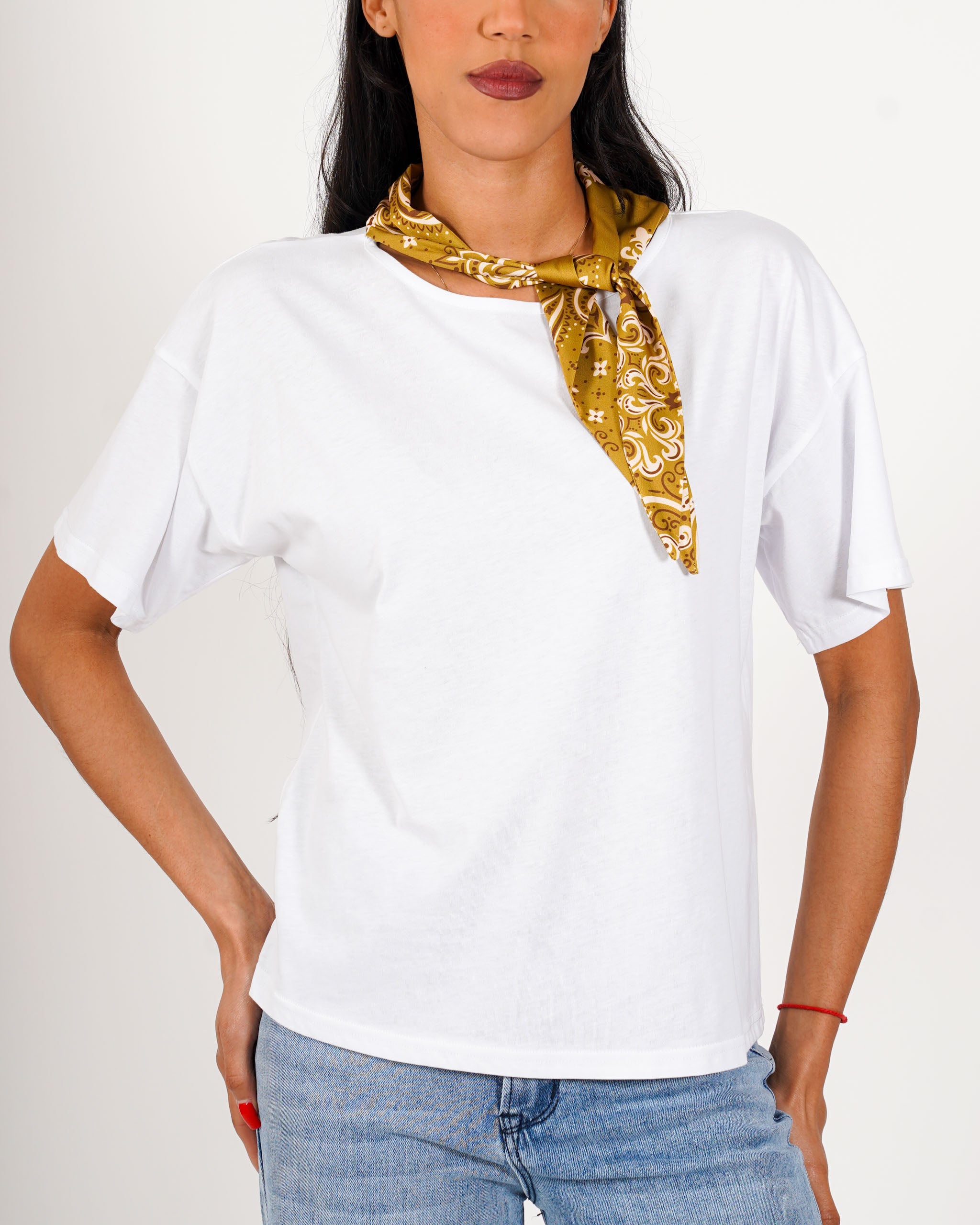 Shirt girocollo con foulard - Vibressa