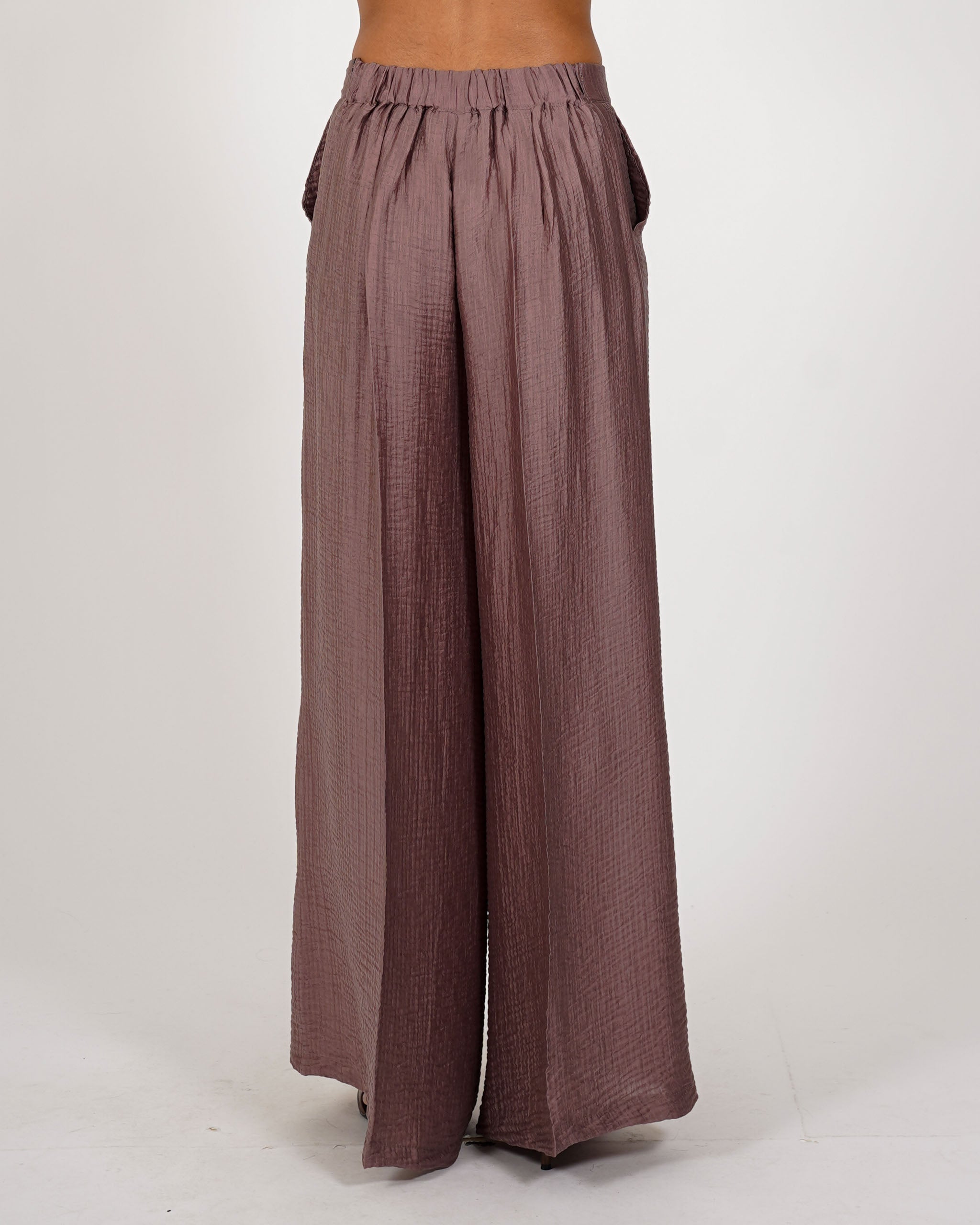 Coordinato giacca e pantaloni in viscosa - Castana