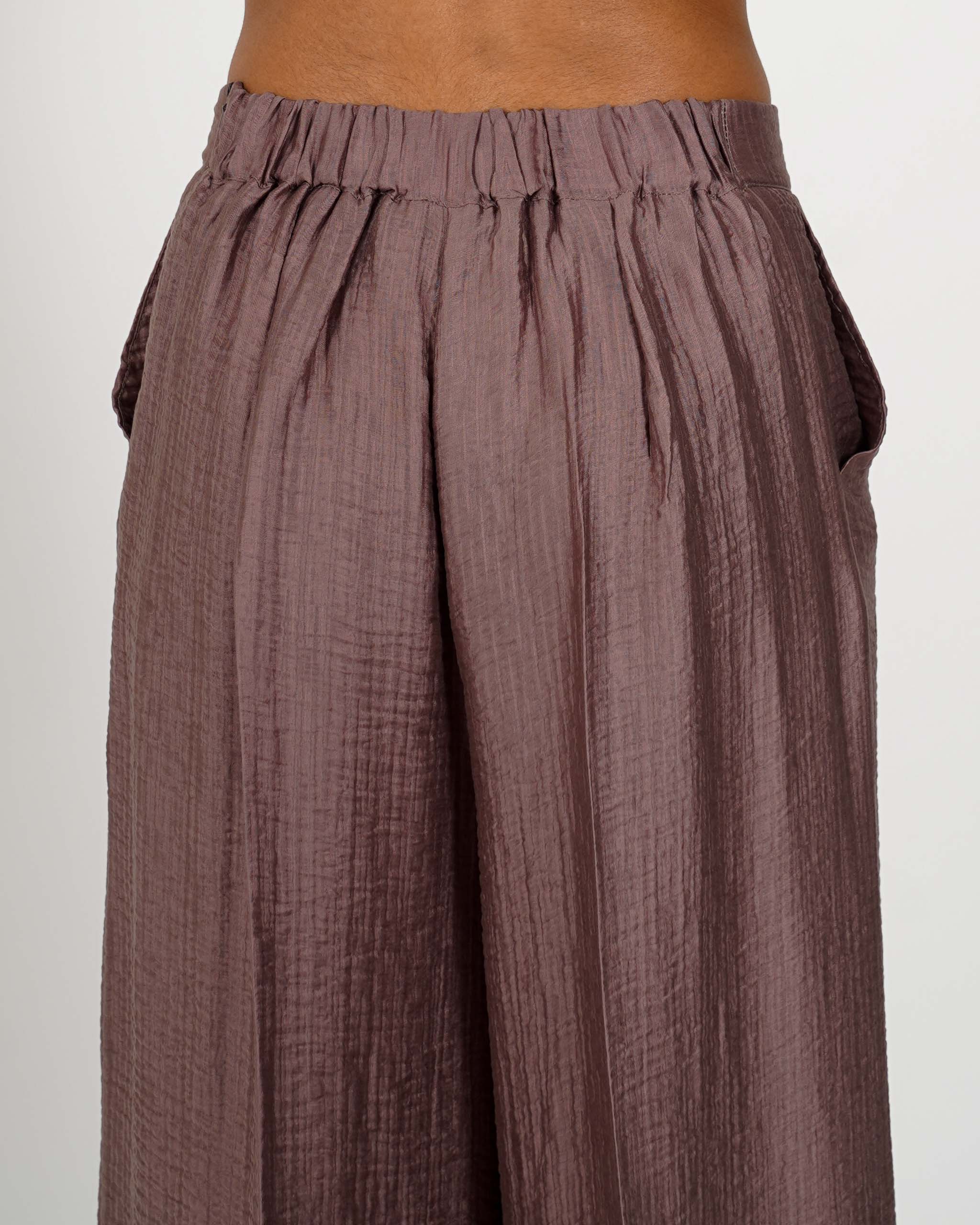 Coordinato giacca e pantaloni in viscosa - Castana