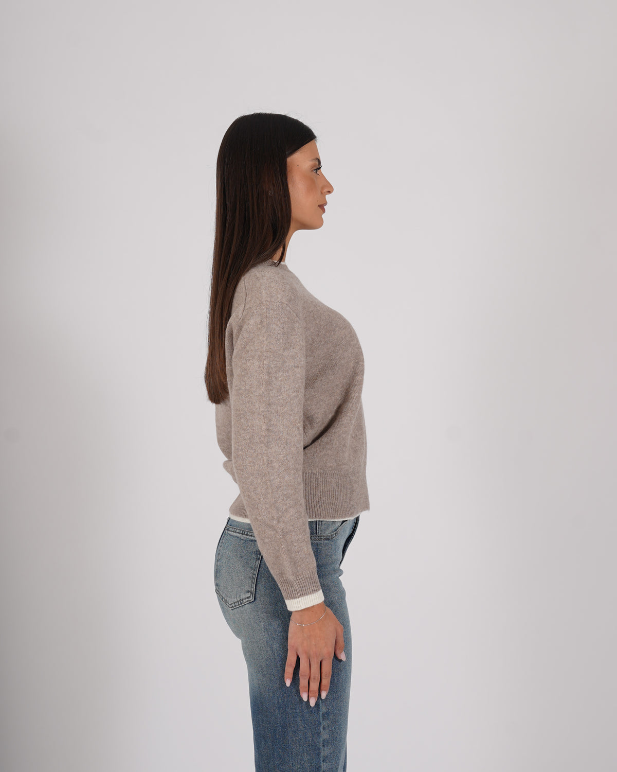 Maglia girocollo con dettaglio sul collo e fondo - Tiepida