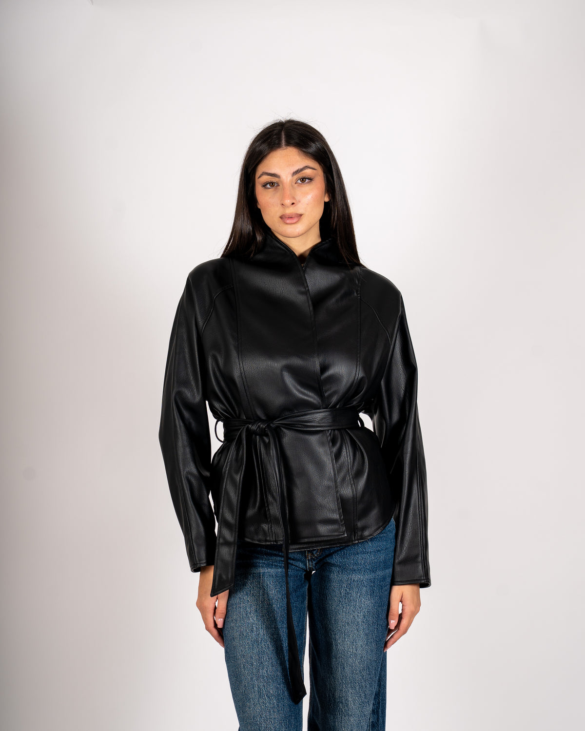 Giacca kimono in ecopelle - Merisia