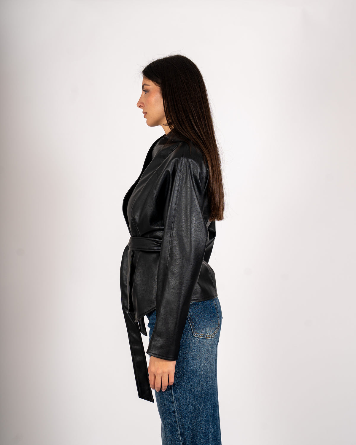 Giacca kimono in ecopelle - Merisia
