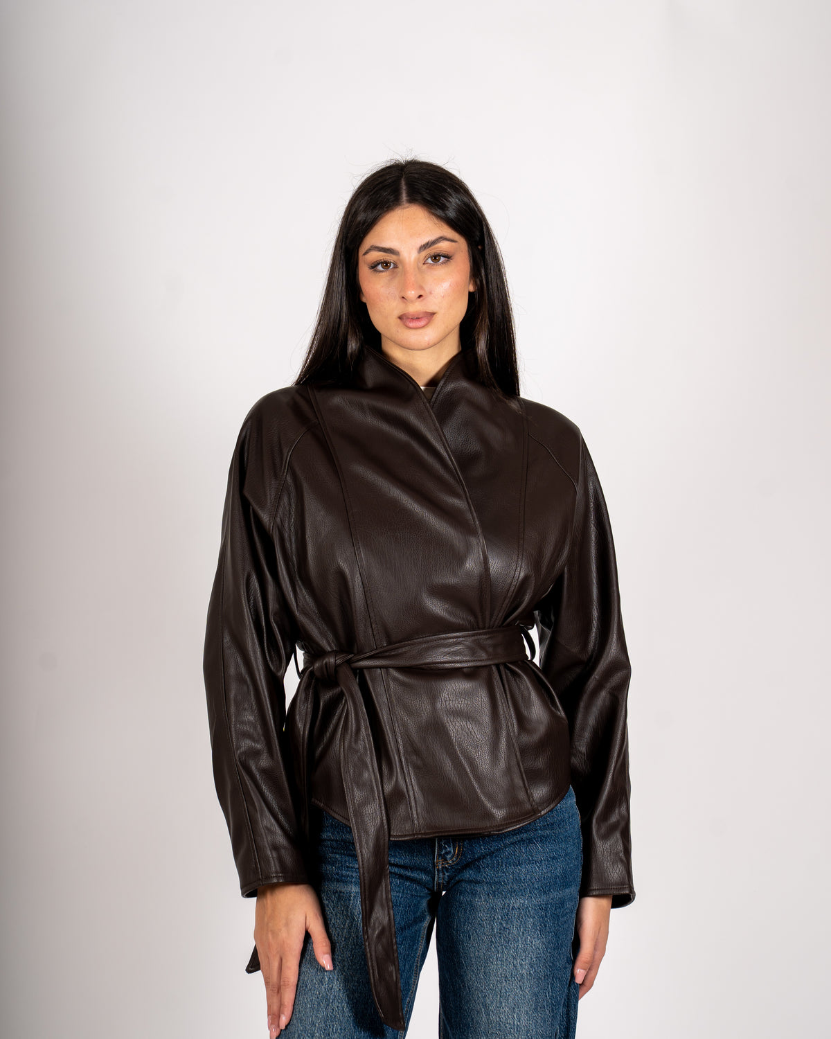 Giacca kimono in ecopelle - Merisia