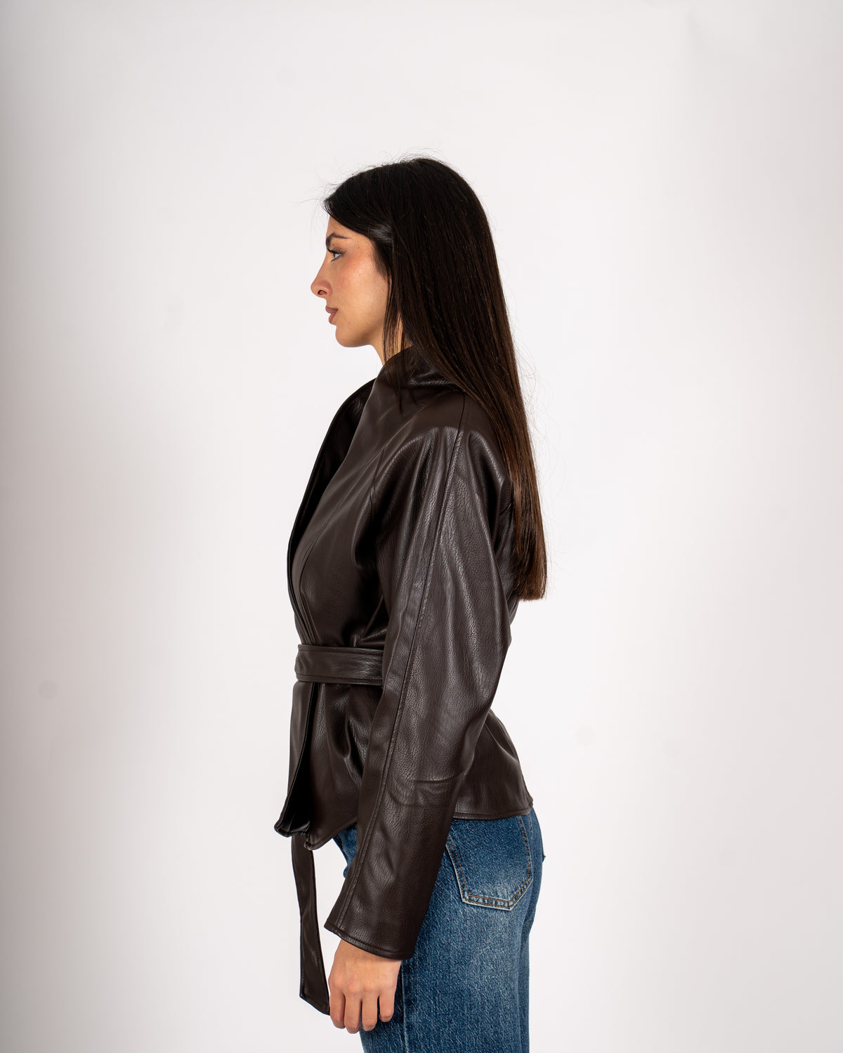 Giacca kimono in ecopelle - Merisia