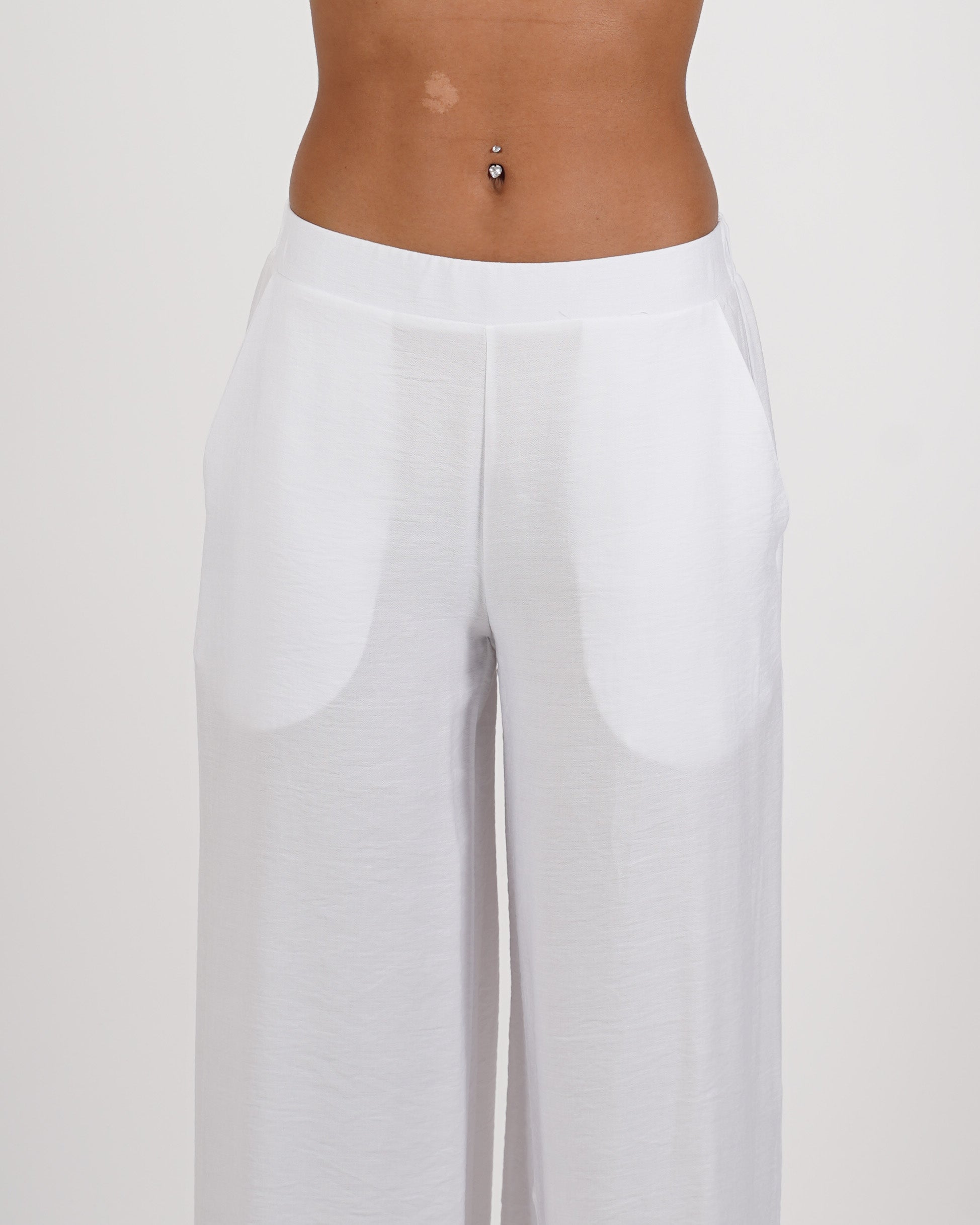 Pantaloni con baschina e gamba larga - Concetta