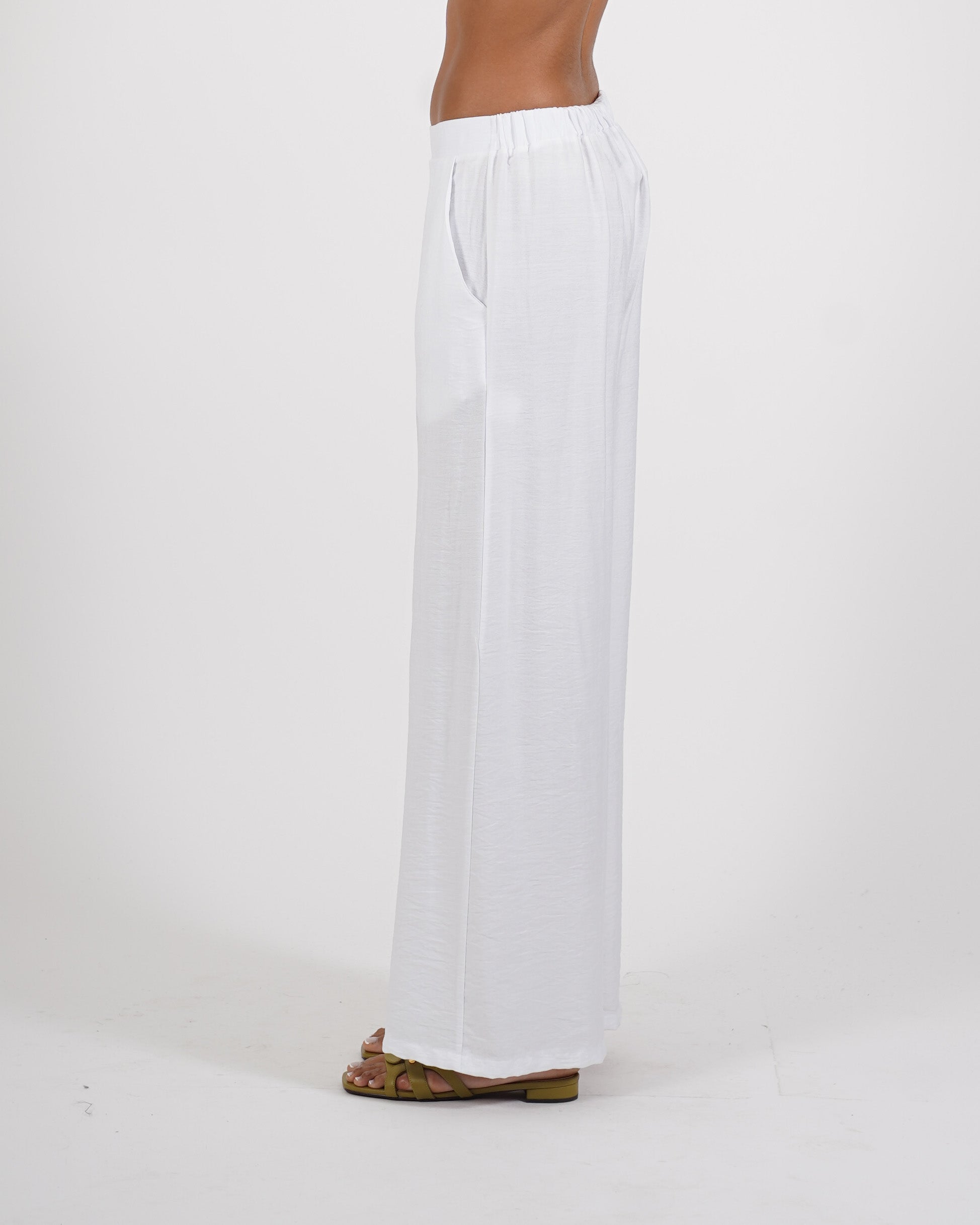 Pantaloni con baschina e gamba larga - Concetta
