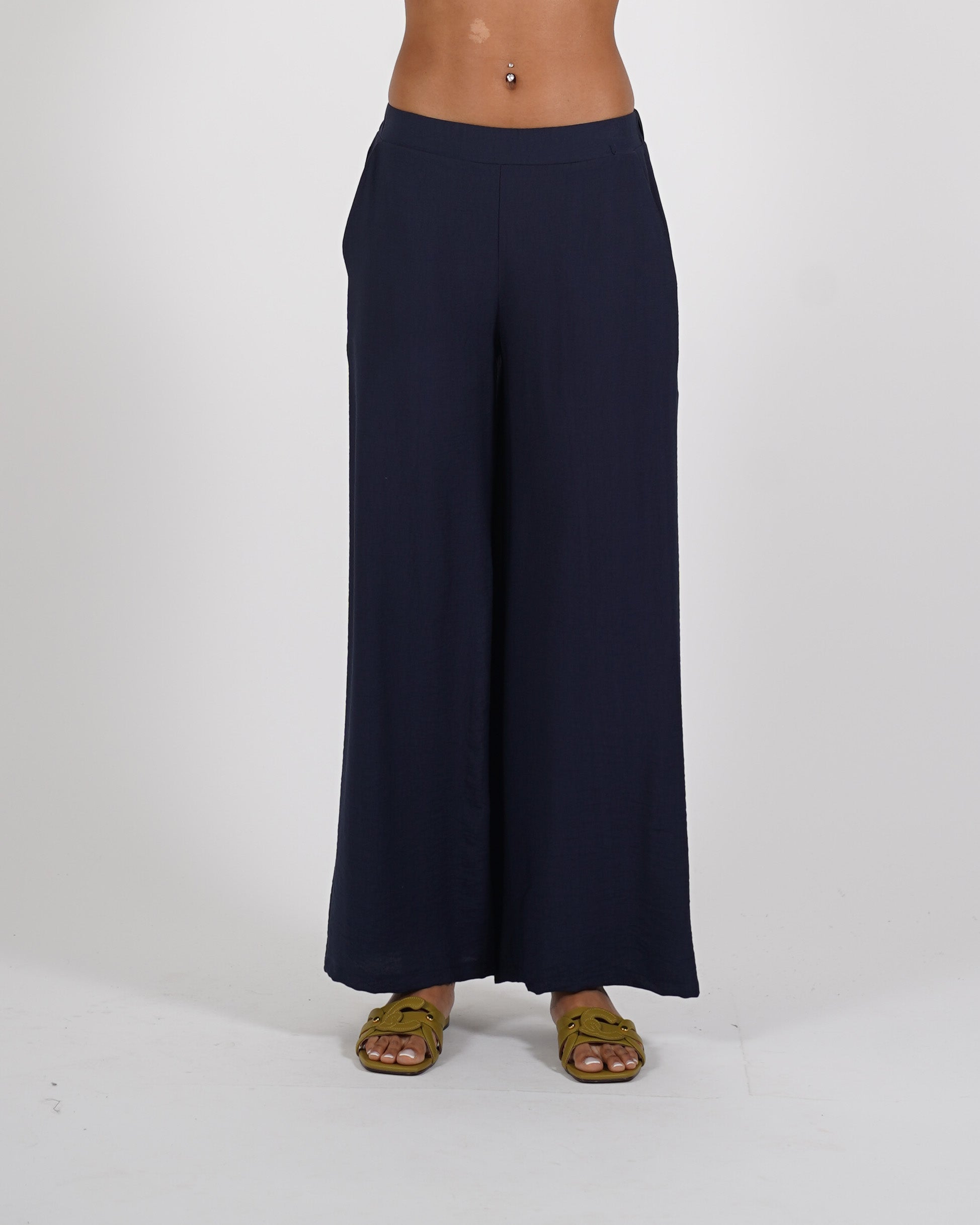 Pantaloni con baschina e gamba larga - Concetta