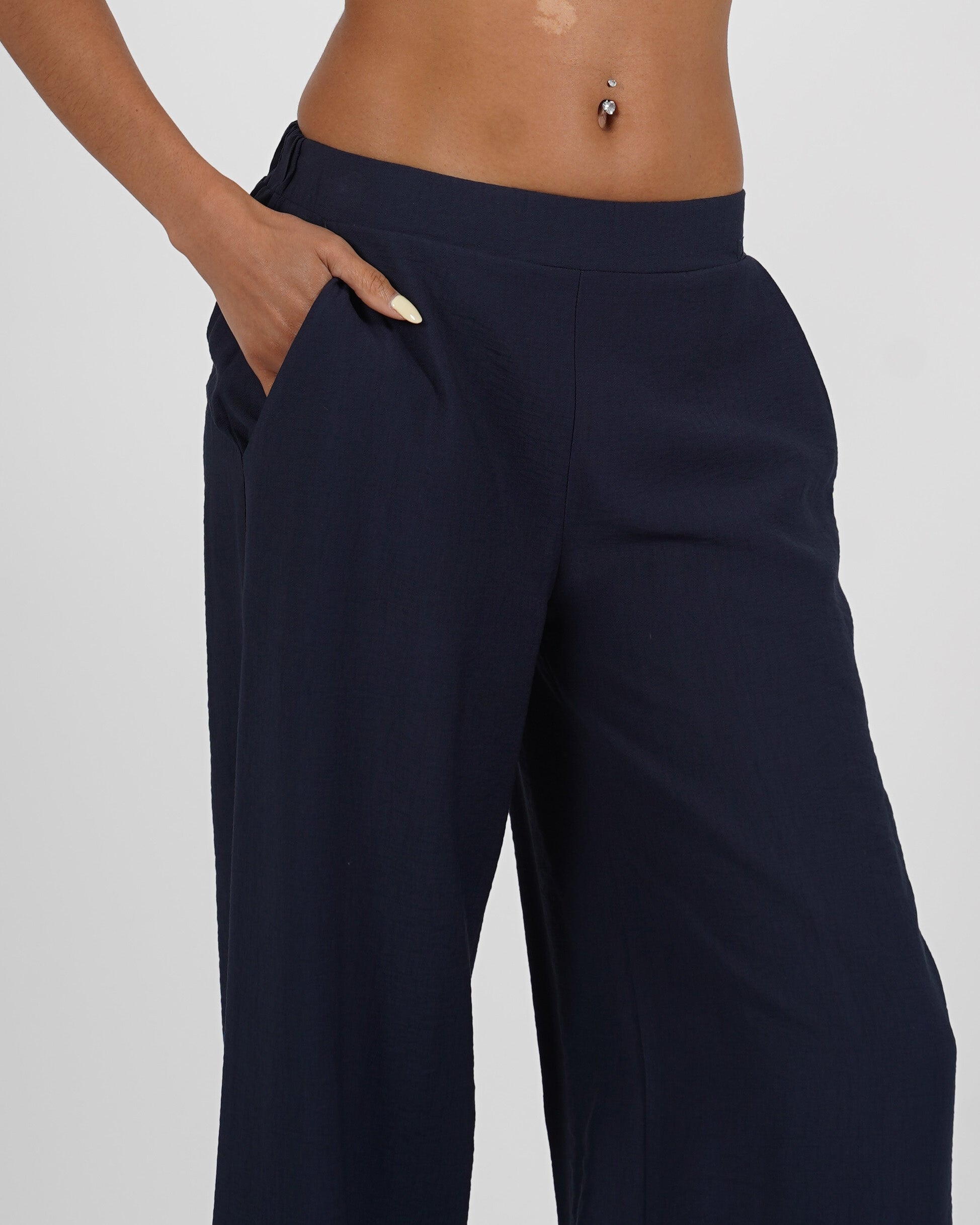 Pantaloni con baschina e gamba larga - Concetta