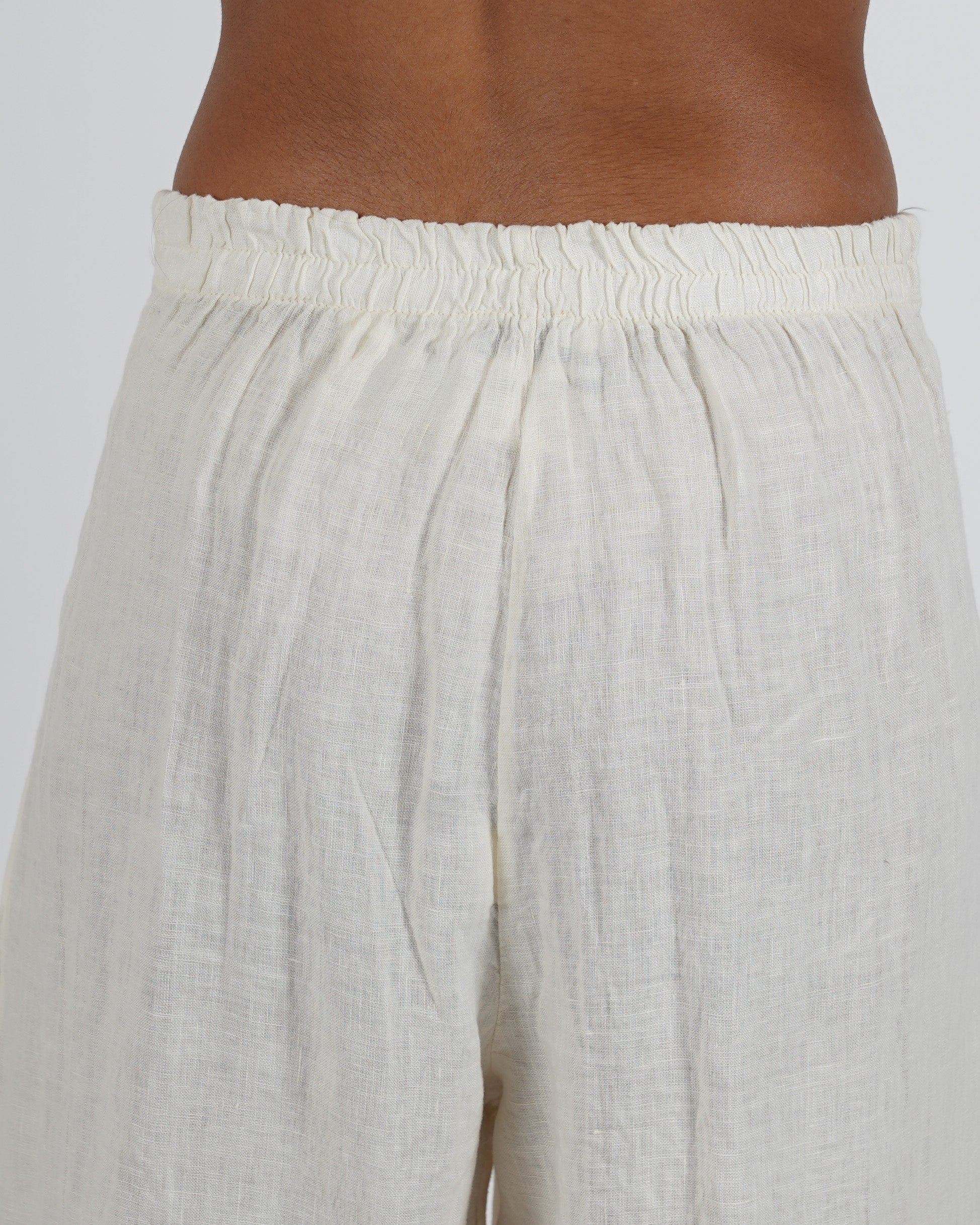 Pantaloni con pence in lino - Sognata