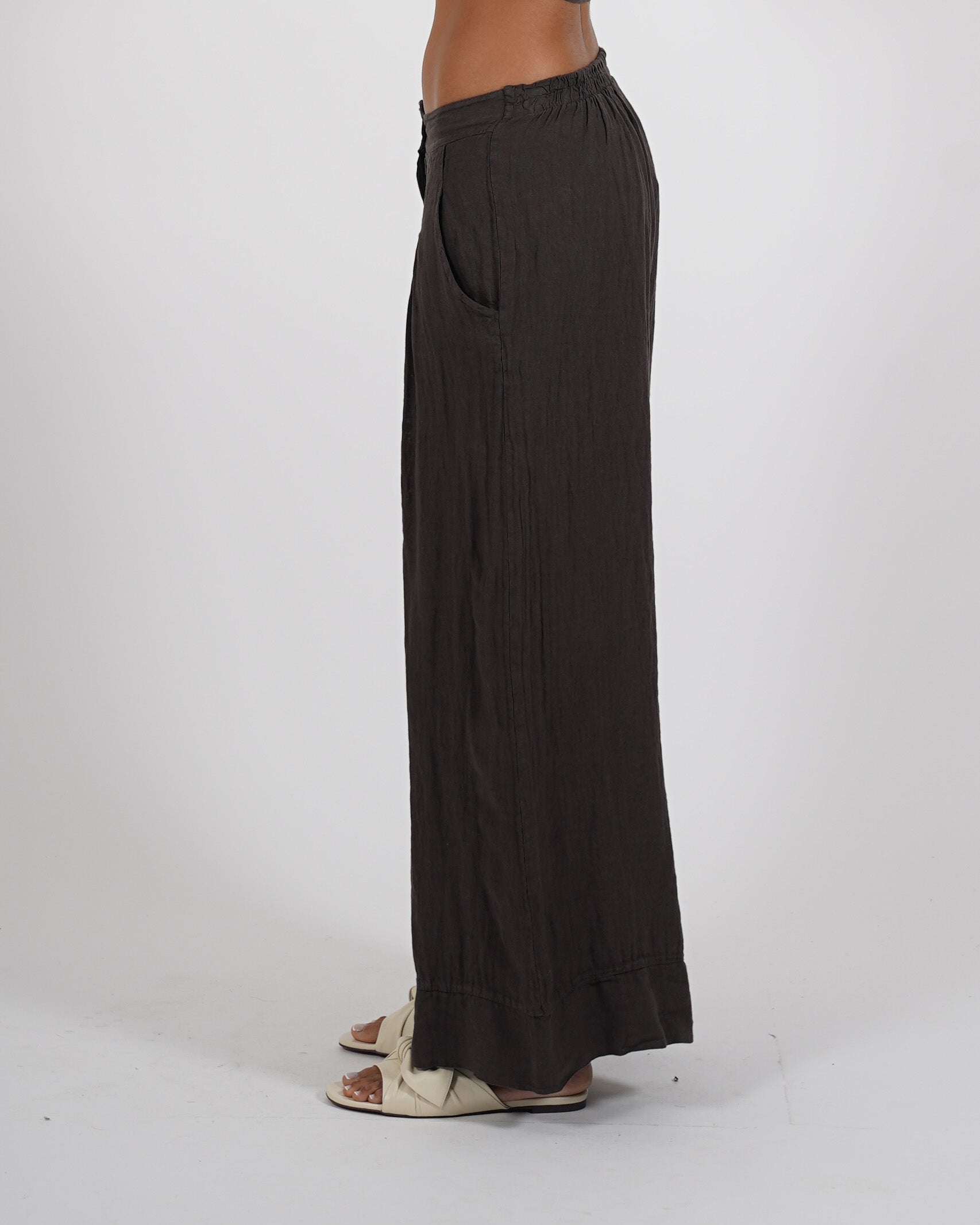 Pantaloni con pence in lino - Sognata