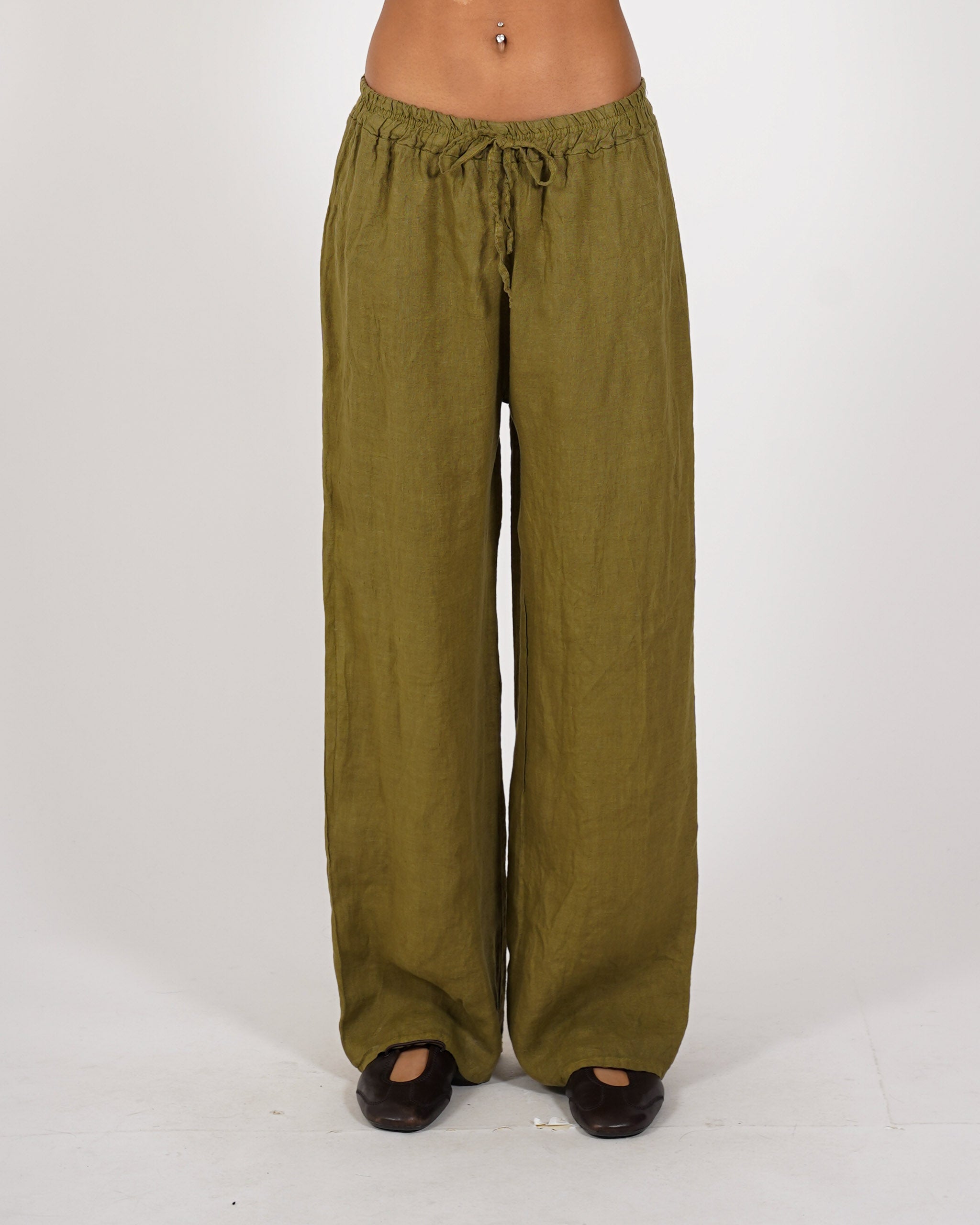 Pantaloni con ricamo elastico in vita e coulisse - Galletti