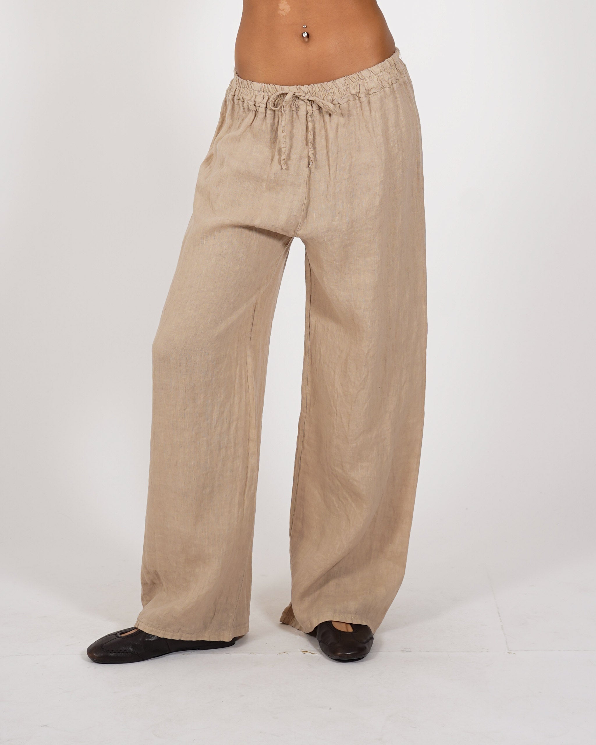 Pantaloni con ricamo elastico in vita e coulisse - Galletti