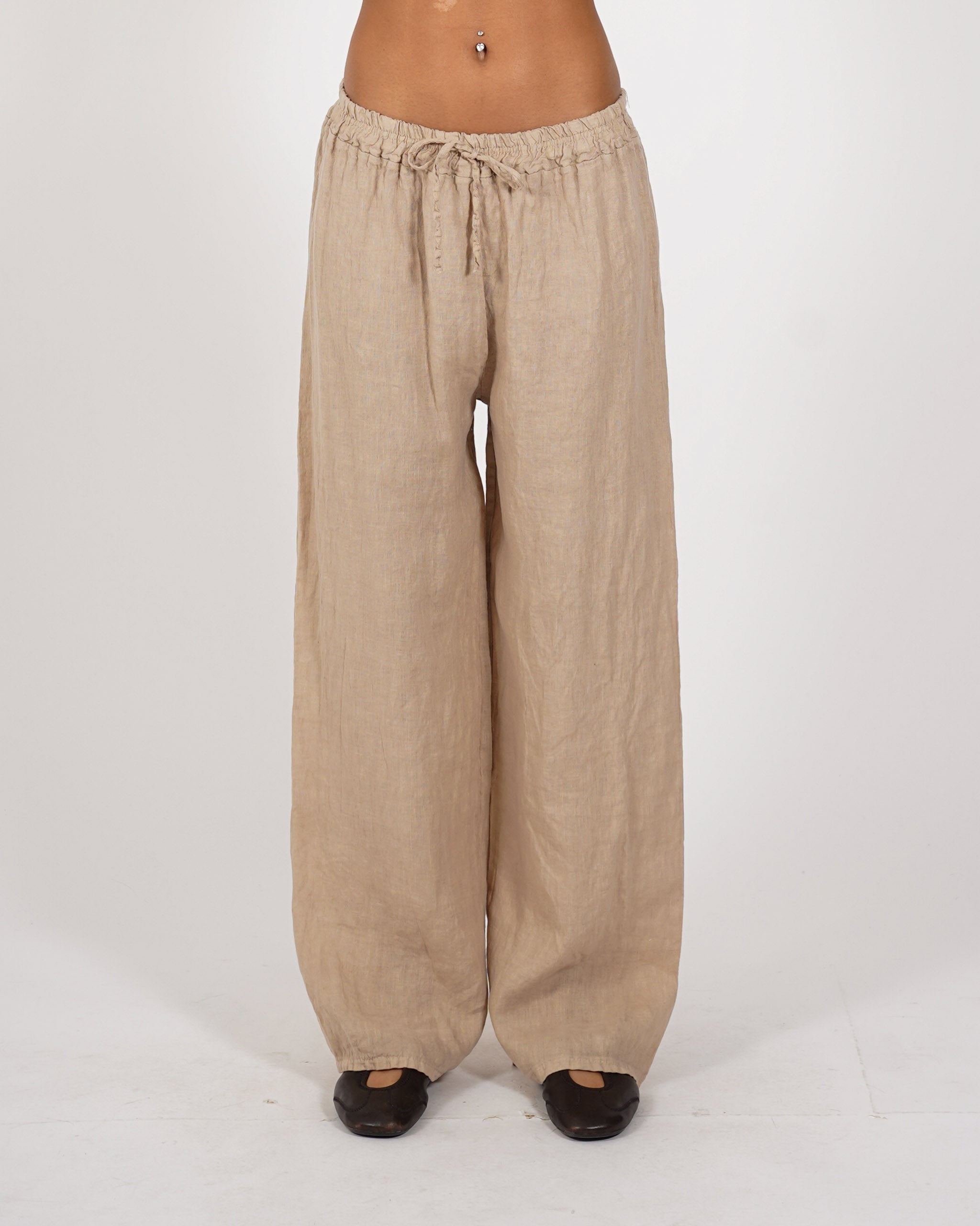 Pantaloni con ricamo elastico in vita e coulisse - Galletti