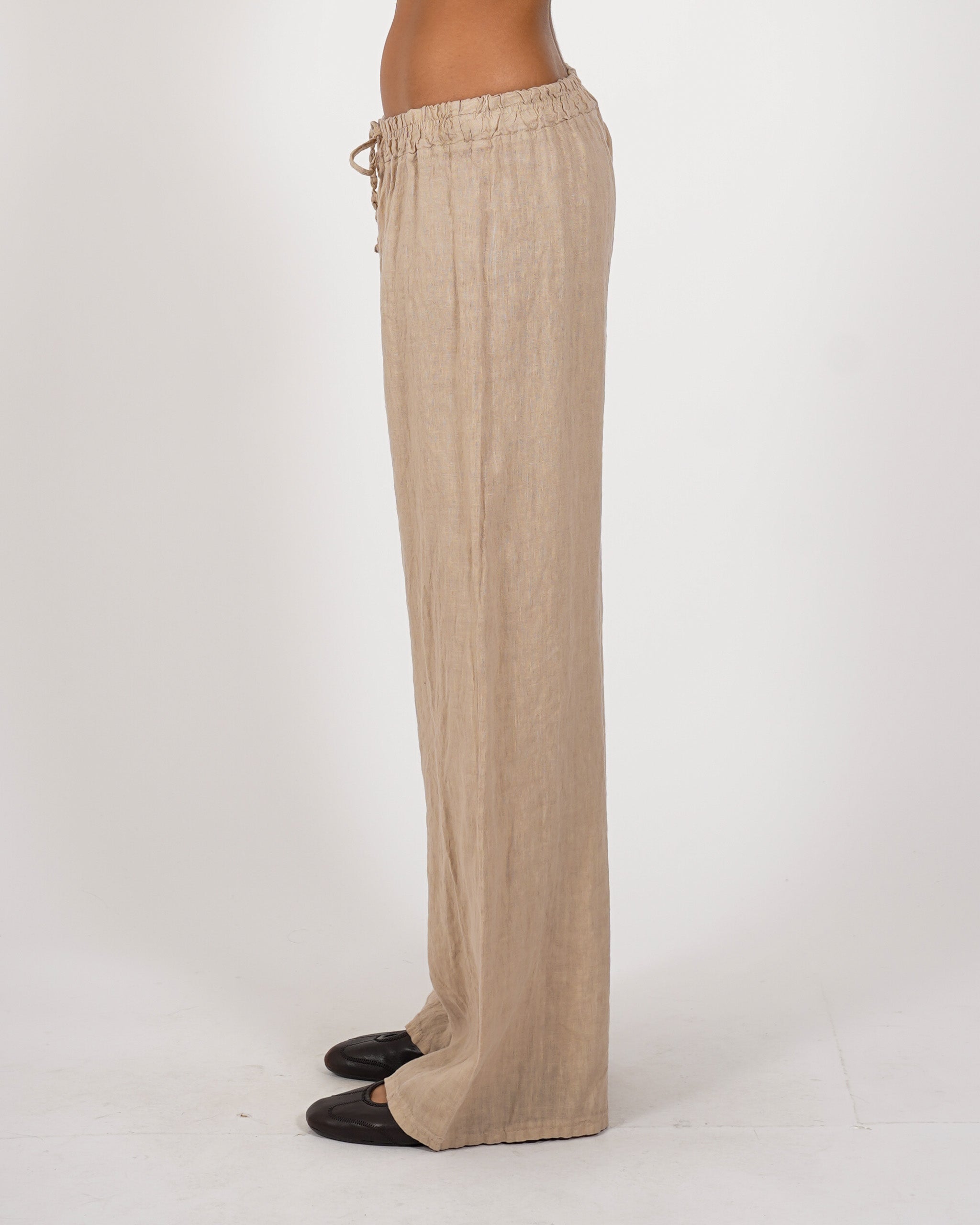 Pantaloni con ricamo elastico in vita e coulisse - Galletti