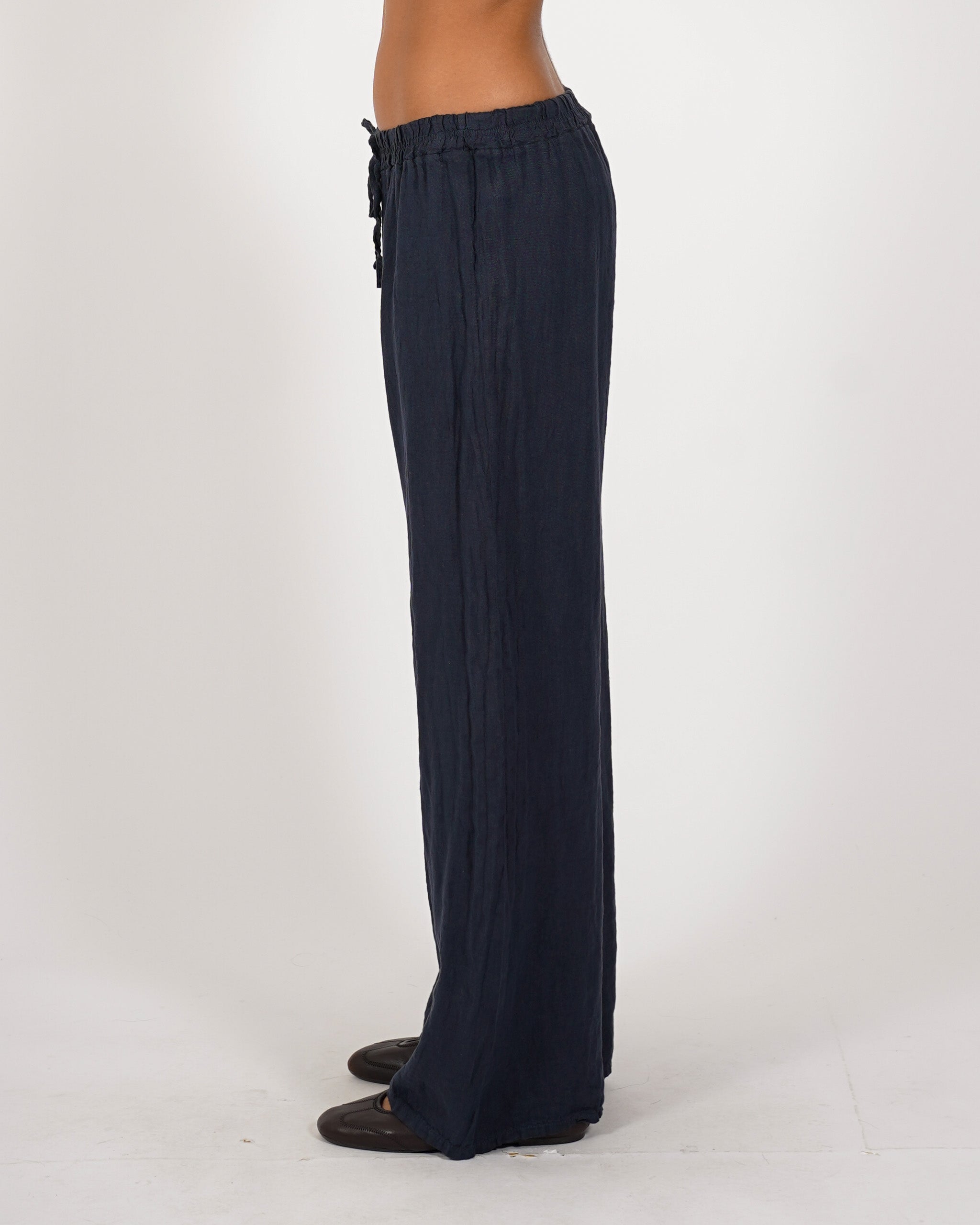 Pantaloni con ricamo elastico in vita e coulisse - Galletti
