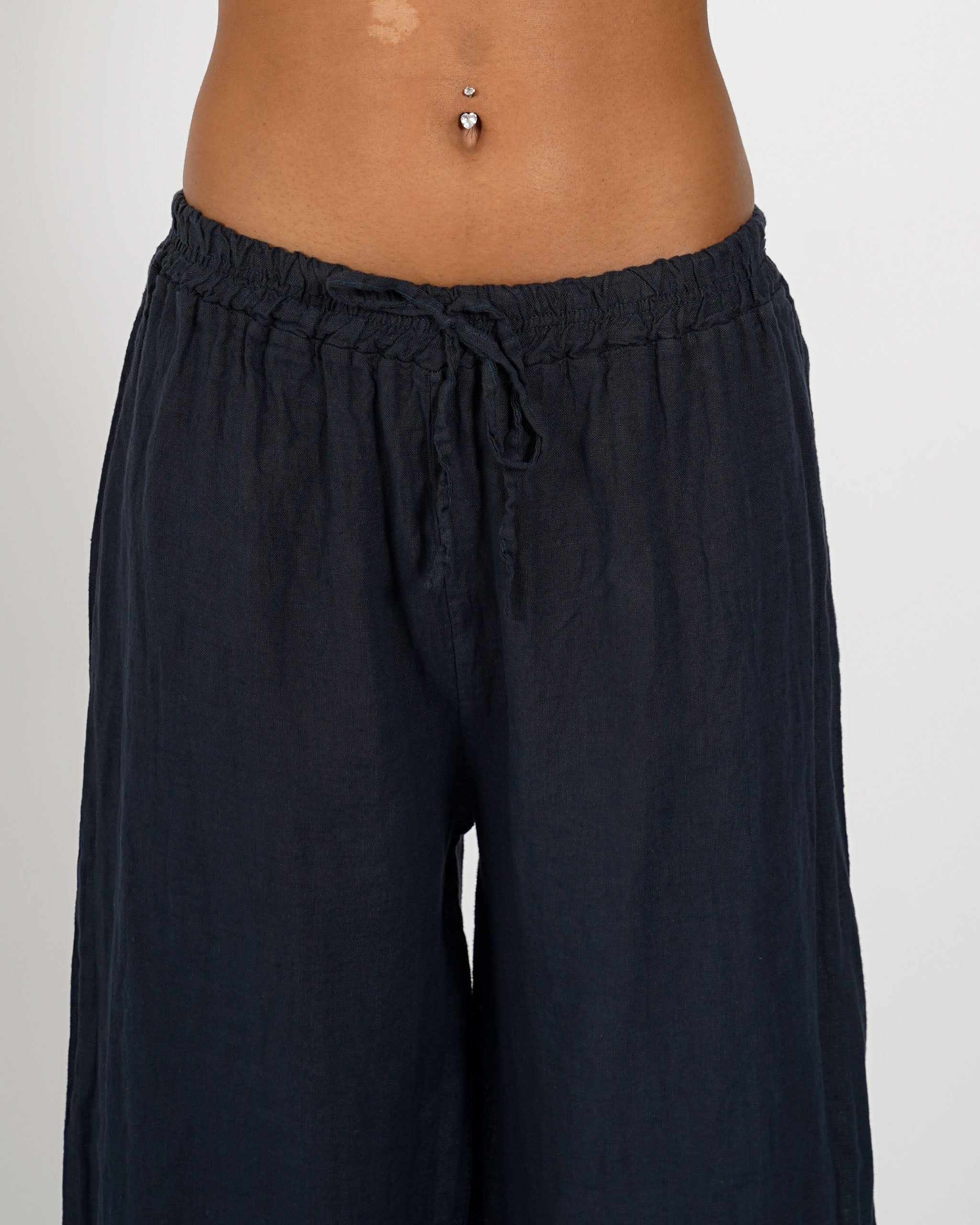 Pantaloni con ricamo elastico in vita e coulisse - Galletti