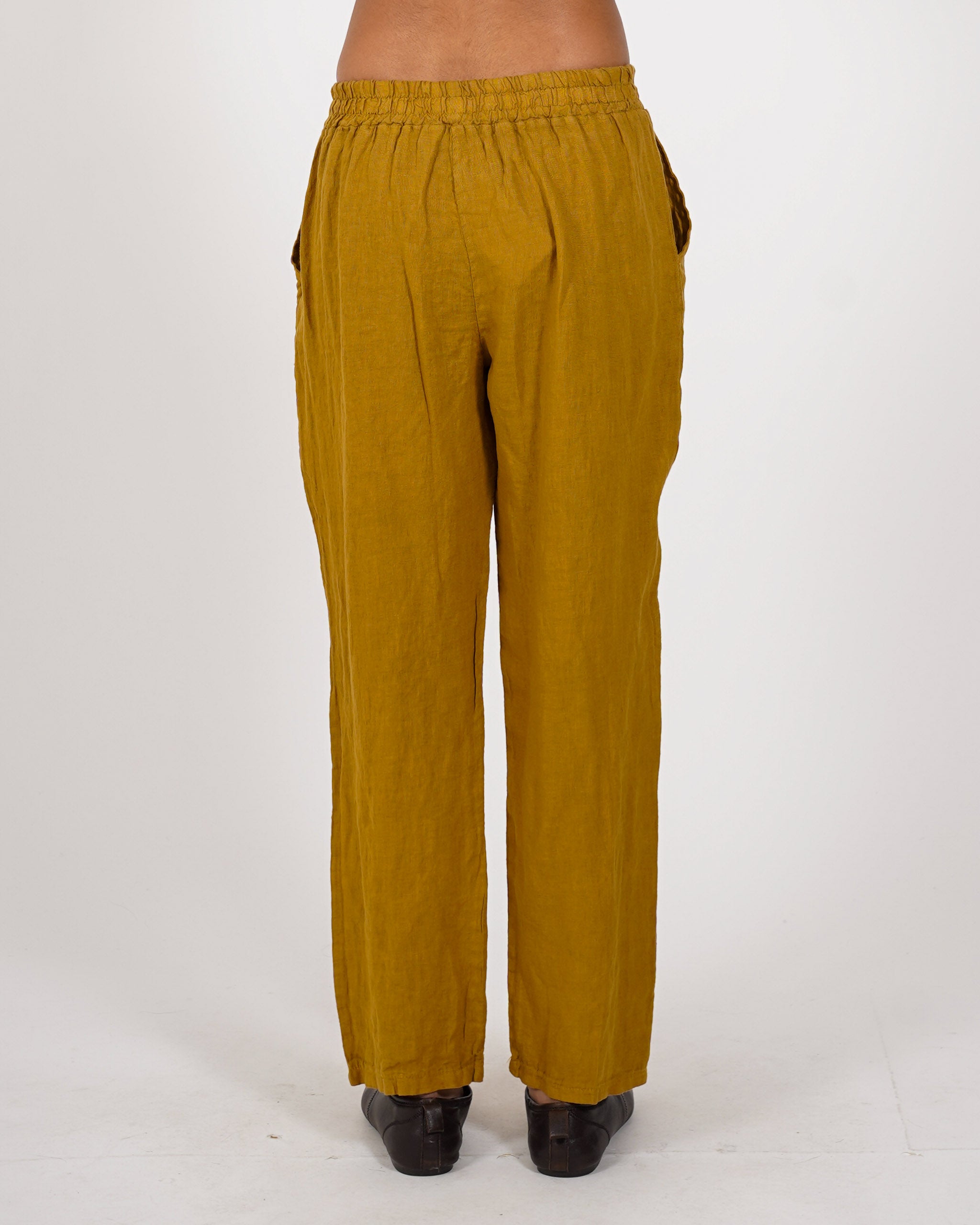 Pantaloni in lino con elastico in vita e coulisse - Diomira