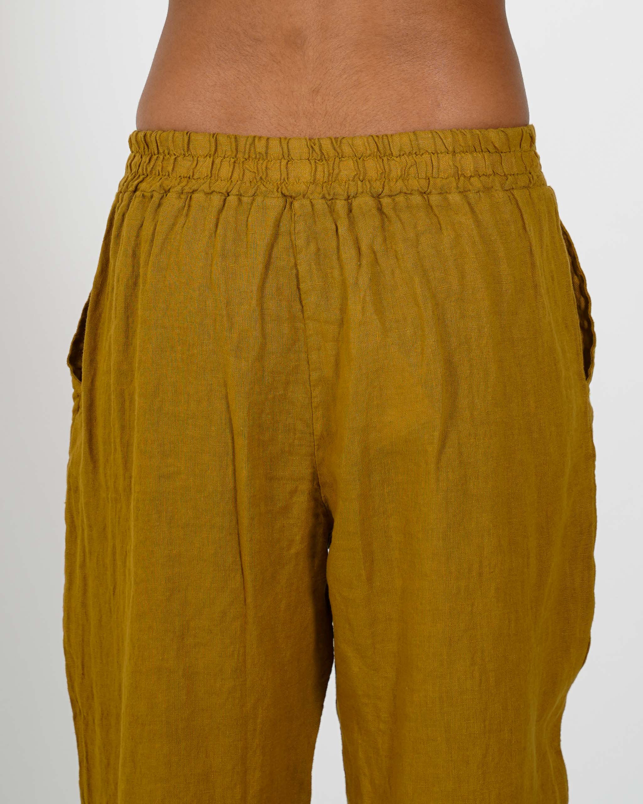Pantaloni in lino con elastico in vita e coulisse - Diomira