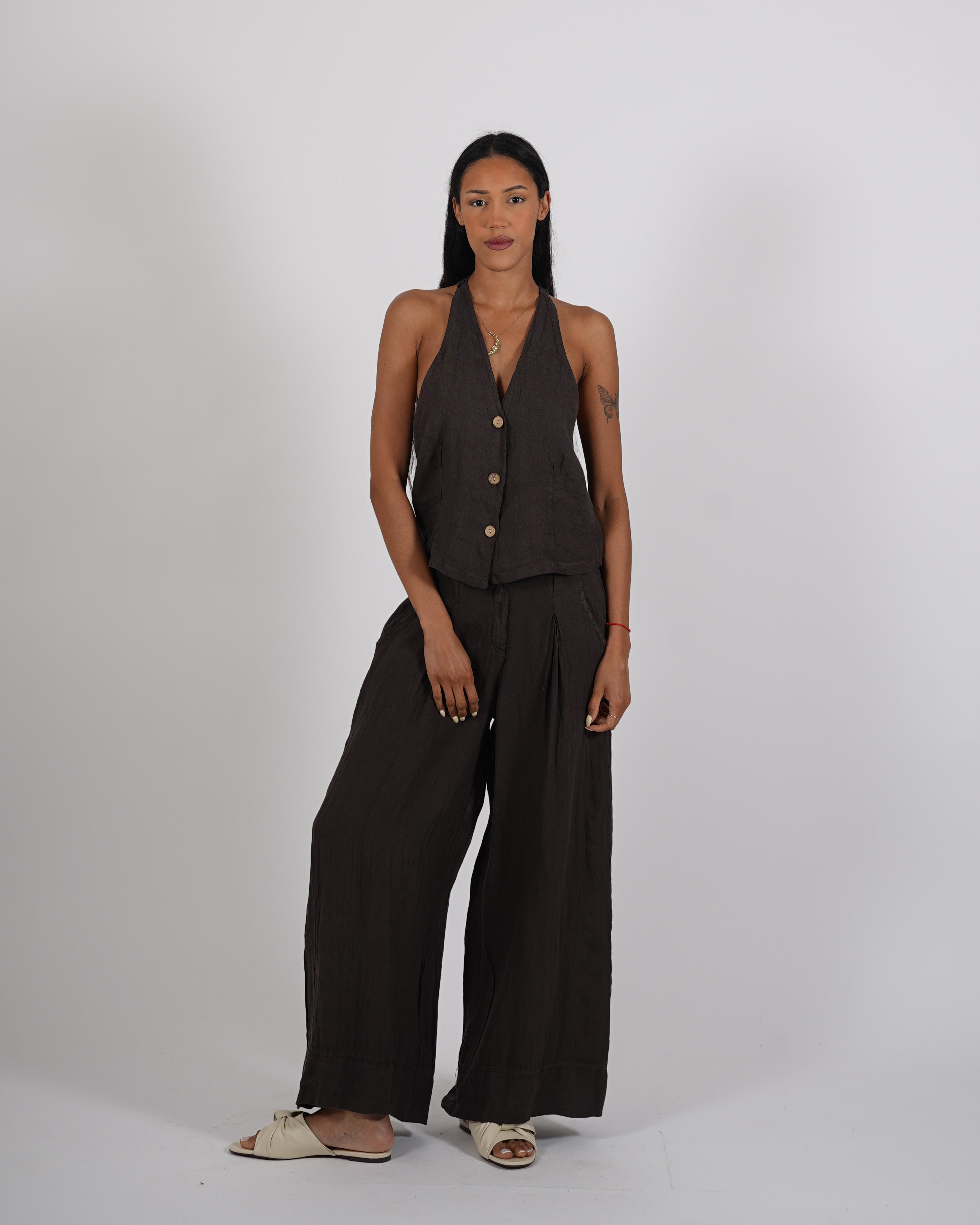 Gilet monopetto in lino - Dimessa