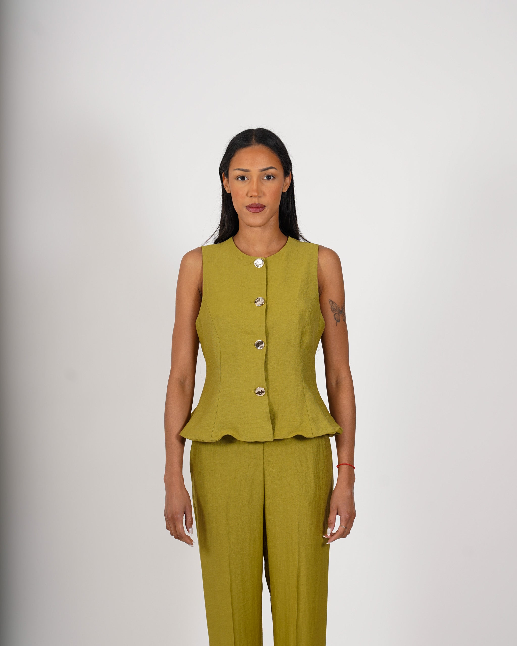 Coordinato gilet monopetto e pantalone regular fit - Filly