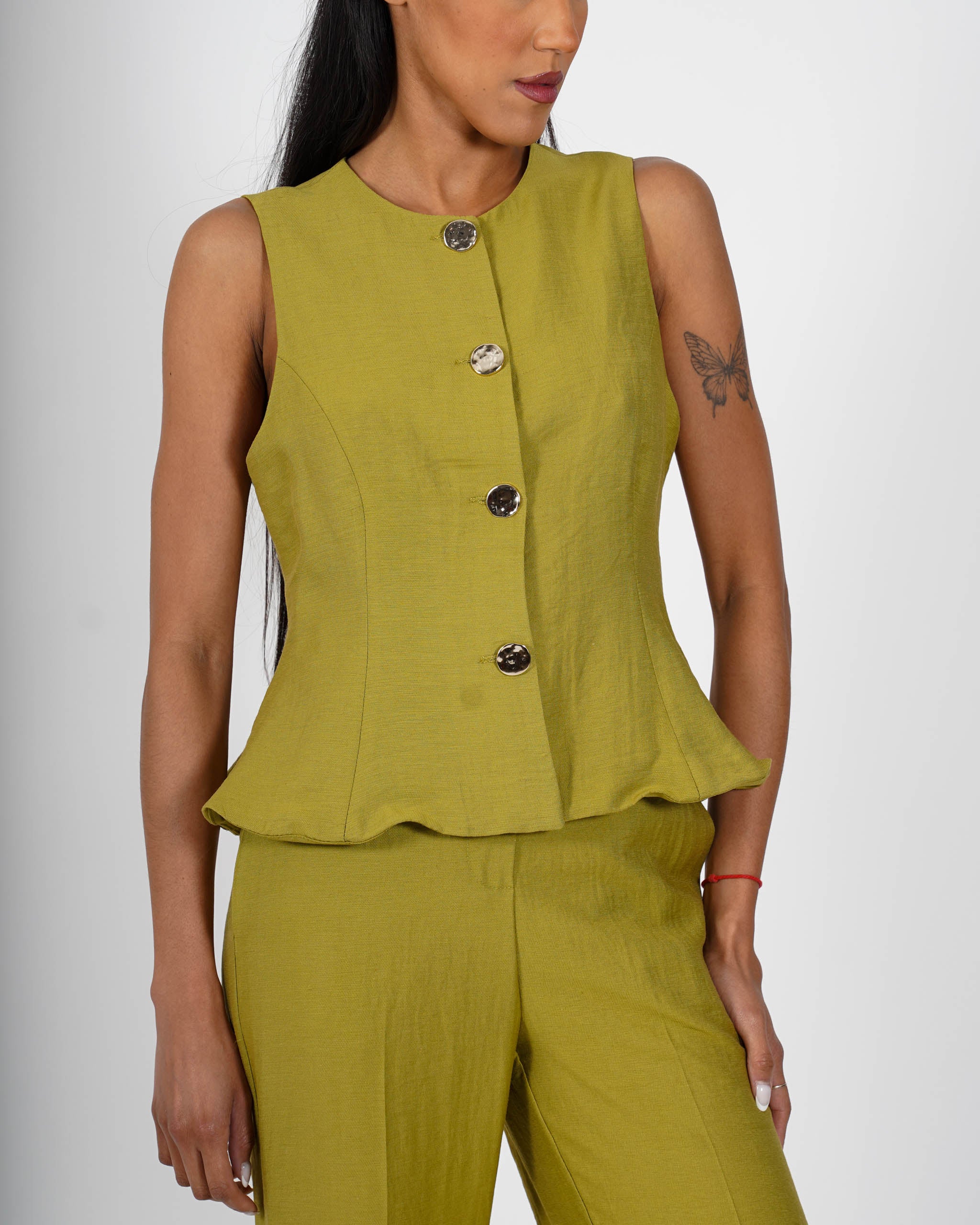 Coordinato gilet monopetto e pantalone regular fit - Filly