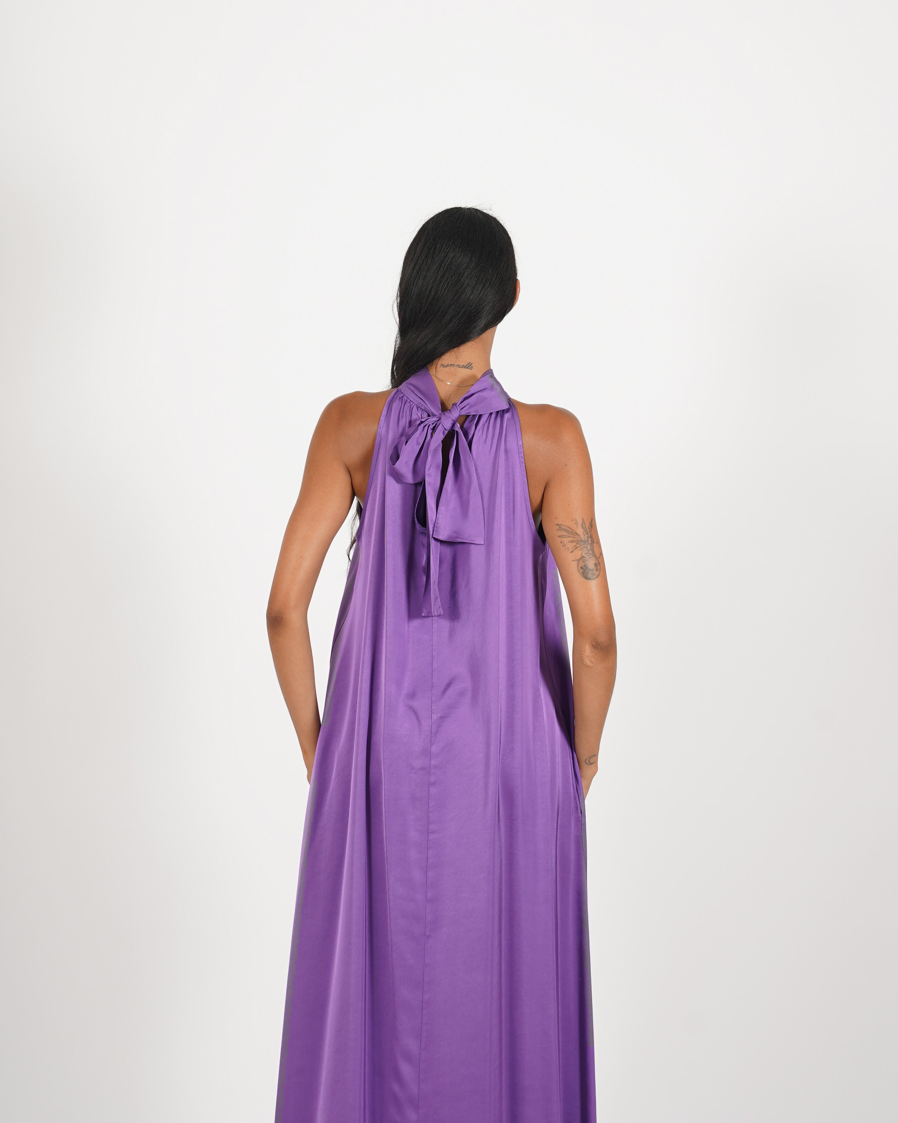 Abito smanicato con fiocco sul retro - Elastica