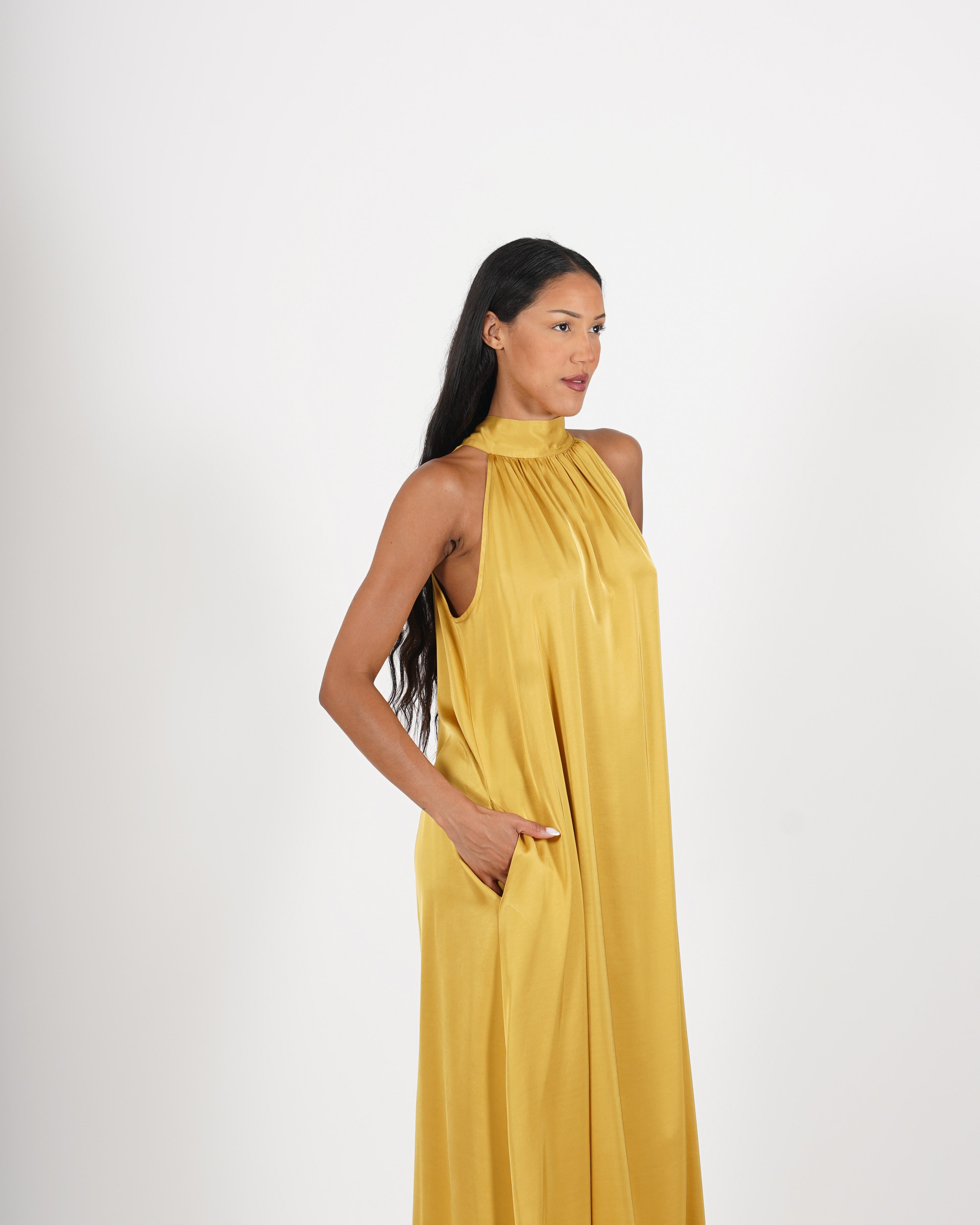 Abito smanicato con fiocco sul retro - Elastica
