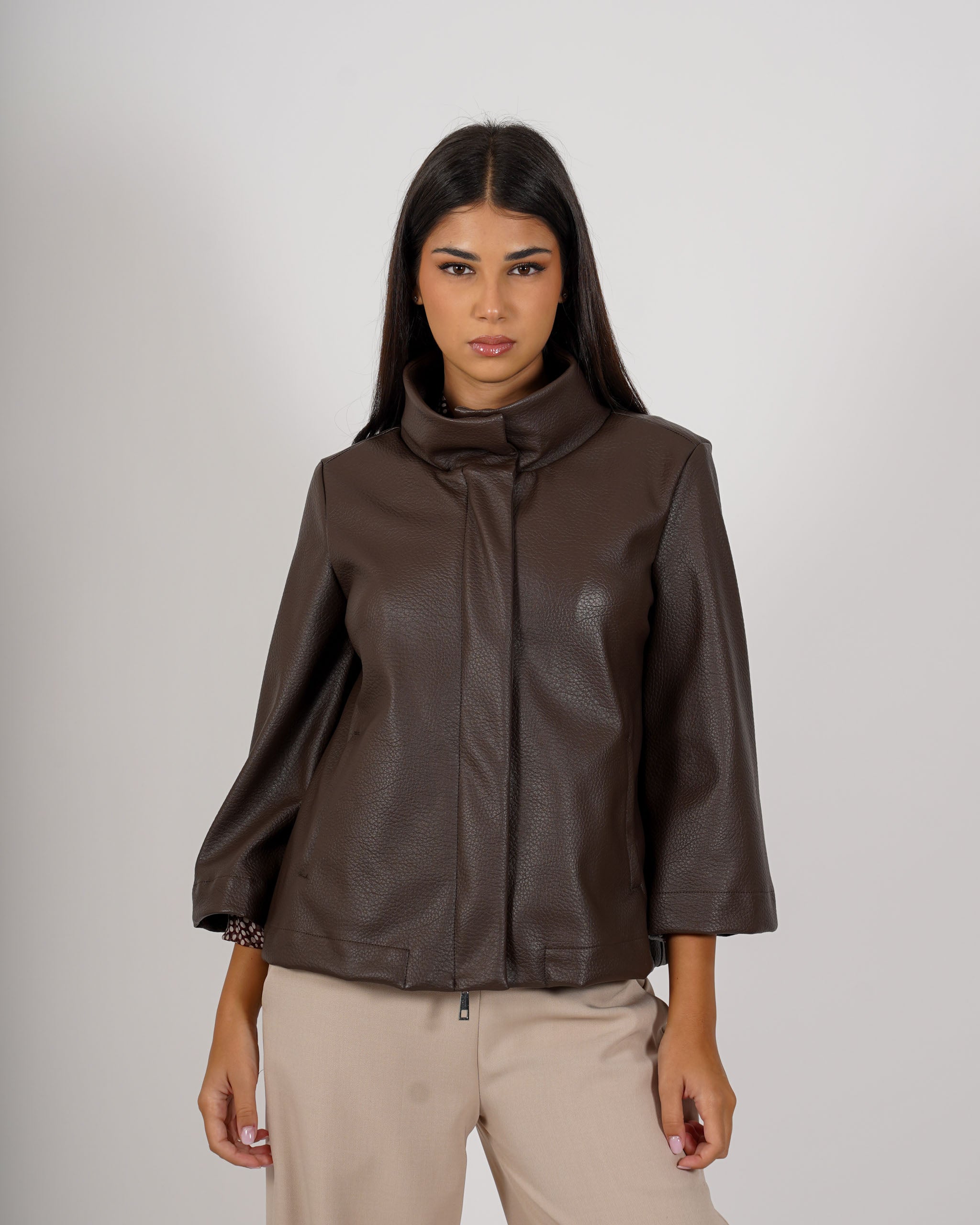 Caban con zip in ecopelle - Calamita