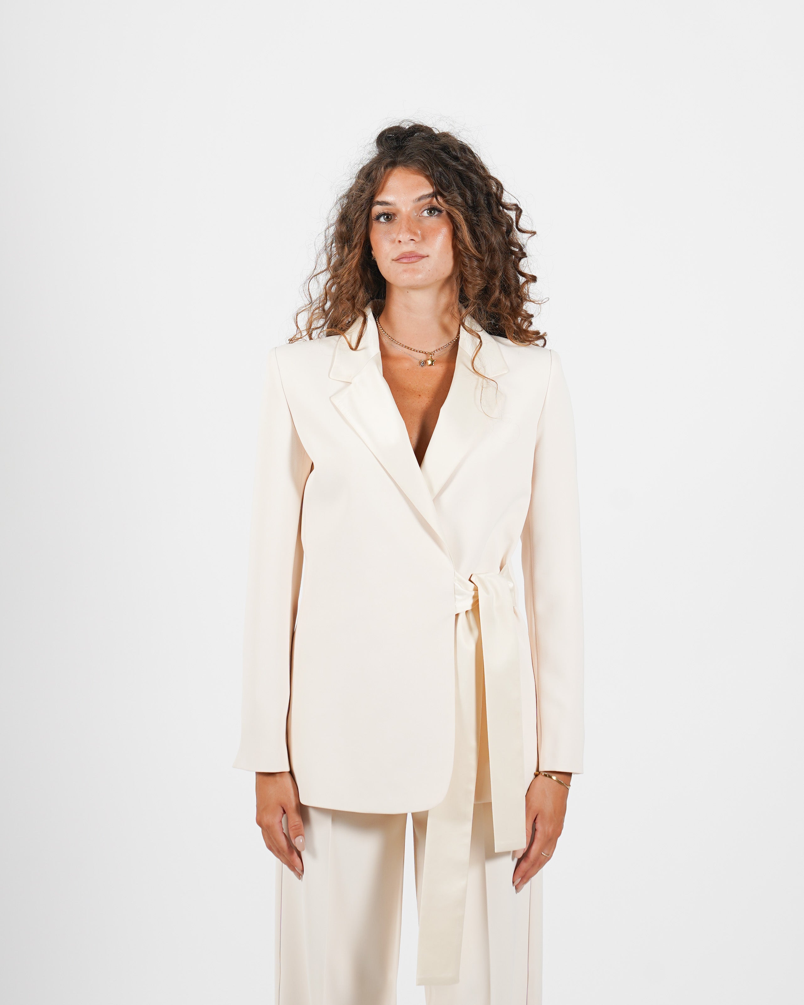 Giacca con rever in raso - Fabiola