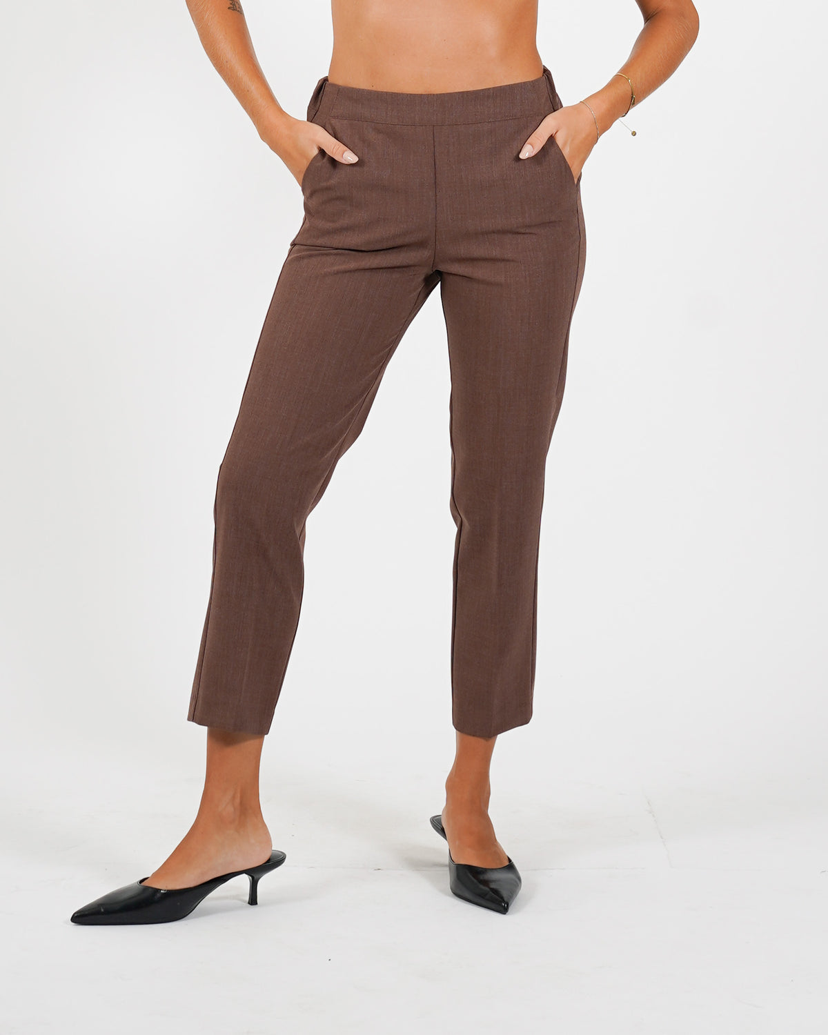 Pantaloni slim fit con elastico in fresco lana - Judas