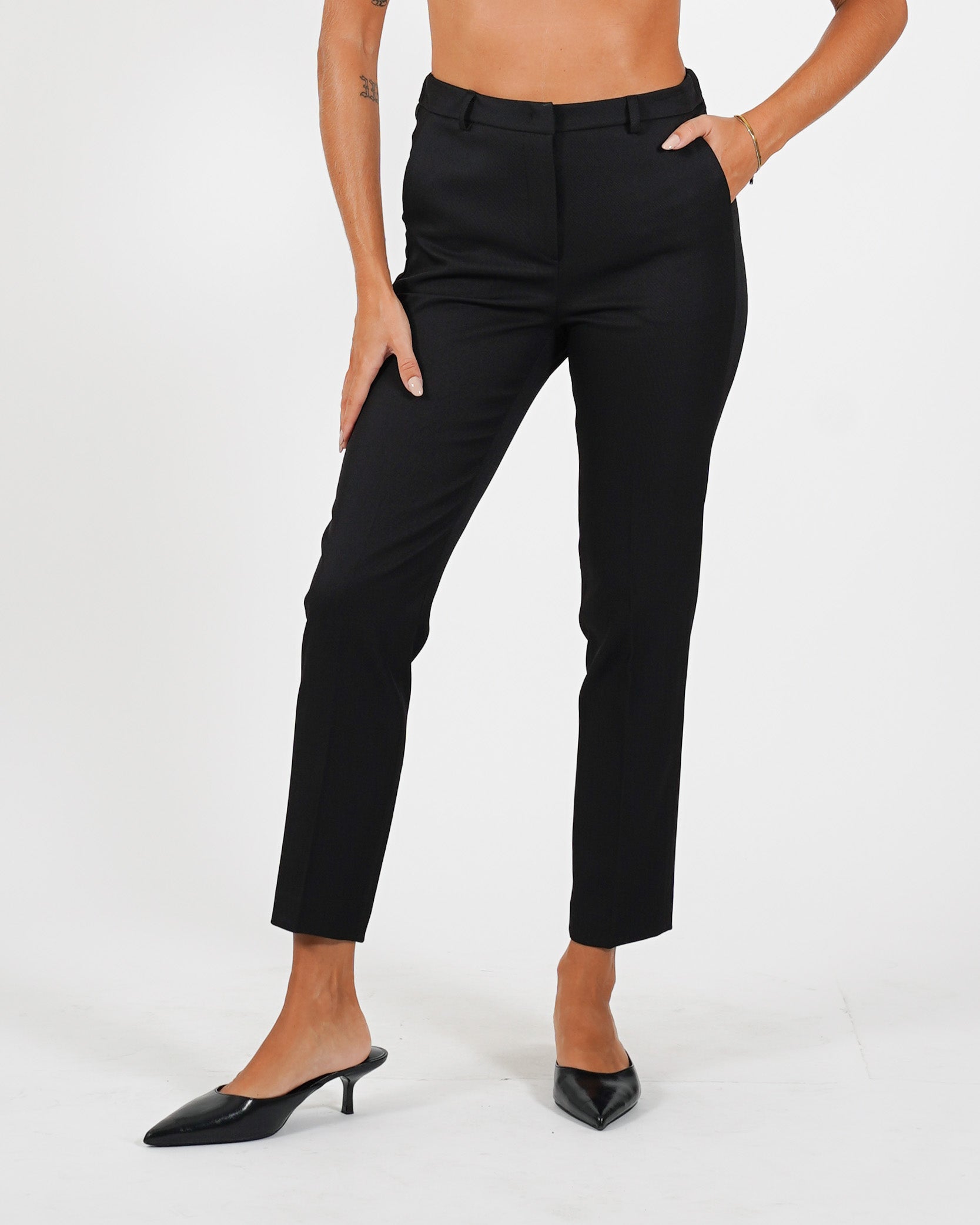 Pantaloni slim fit con elastico in fresco lana - Judas