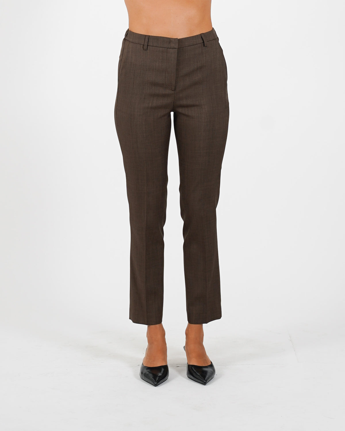 Pantaloni slim fit con bustino in fresco lana - Vidula
