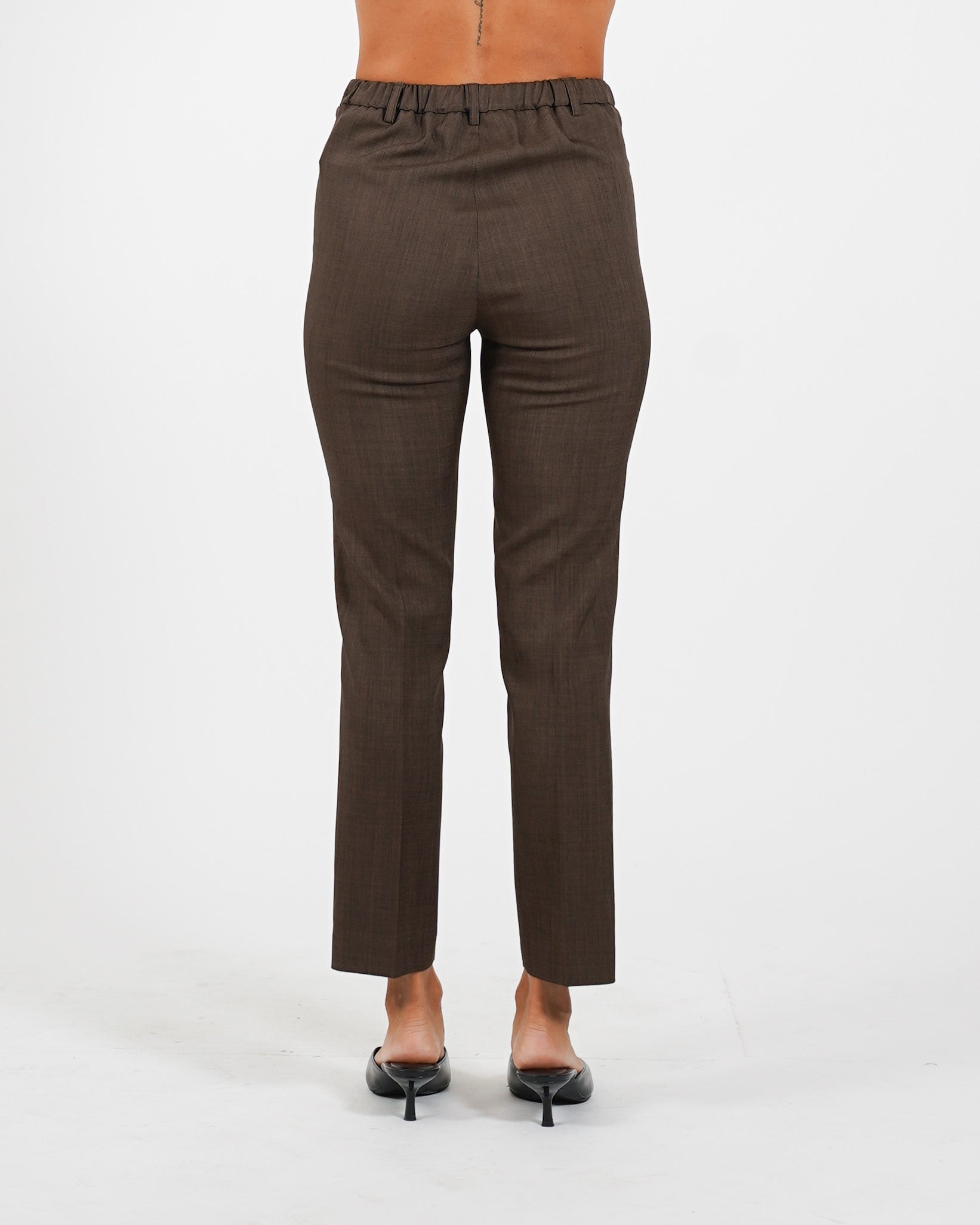 Pantaloni slim fit con bustino in fresco lana - Vidula