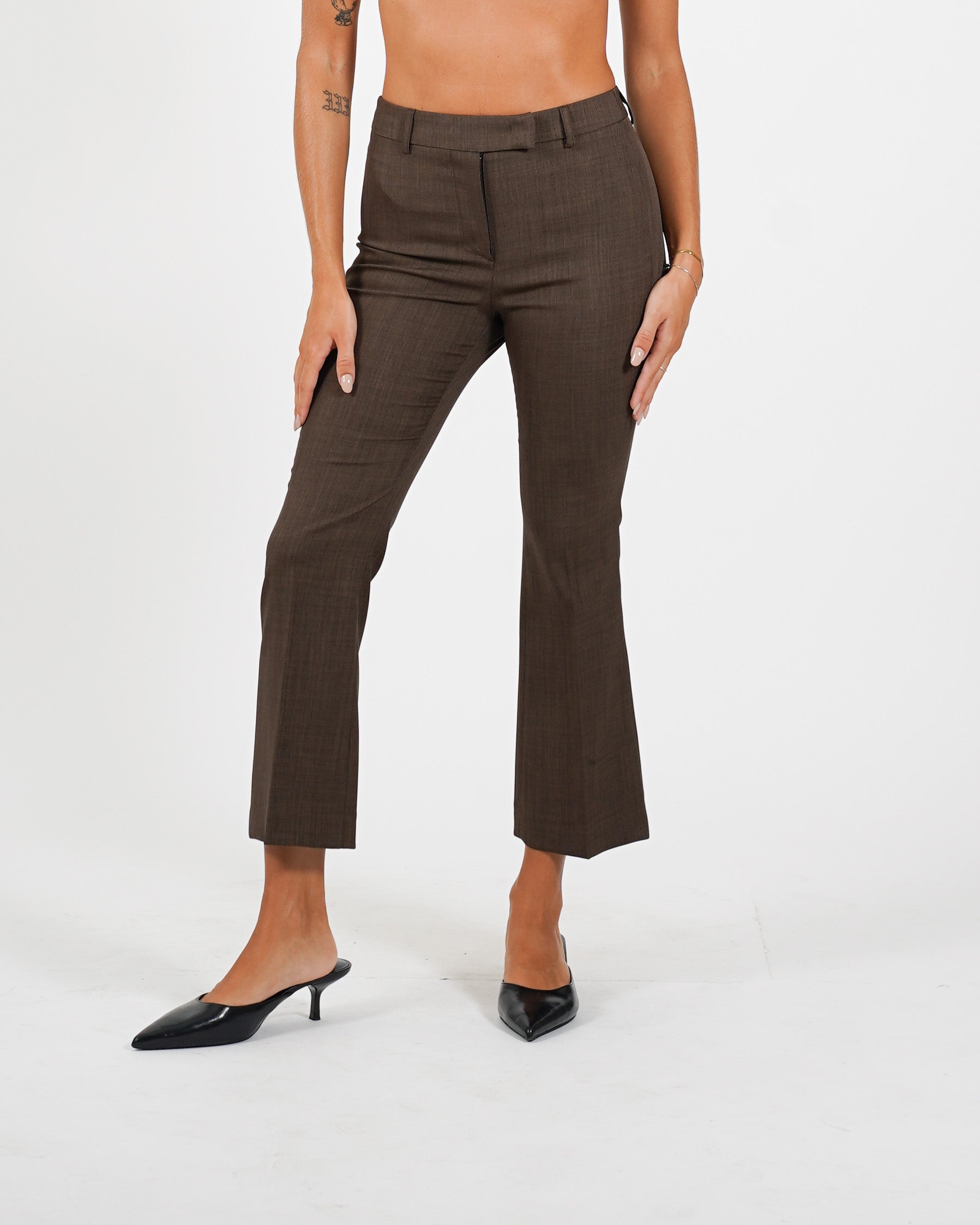 Pantaloni slim fit con bustino in fresco lana - Varsha