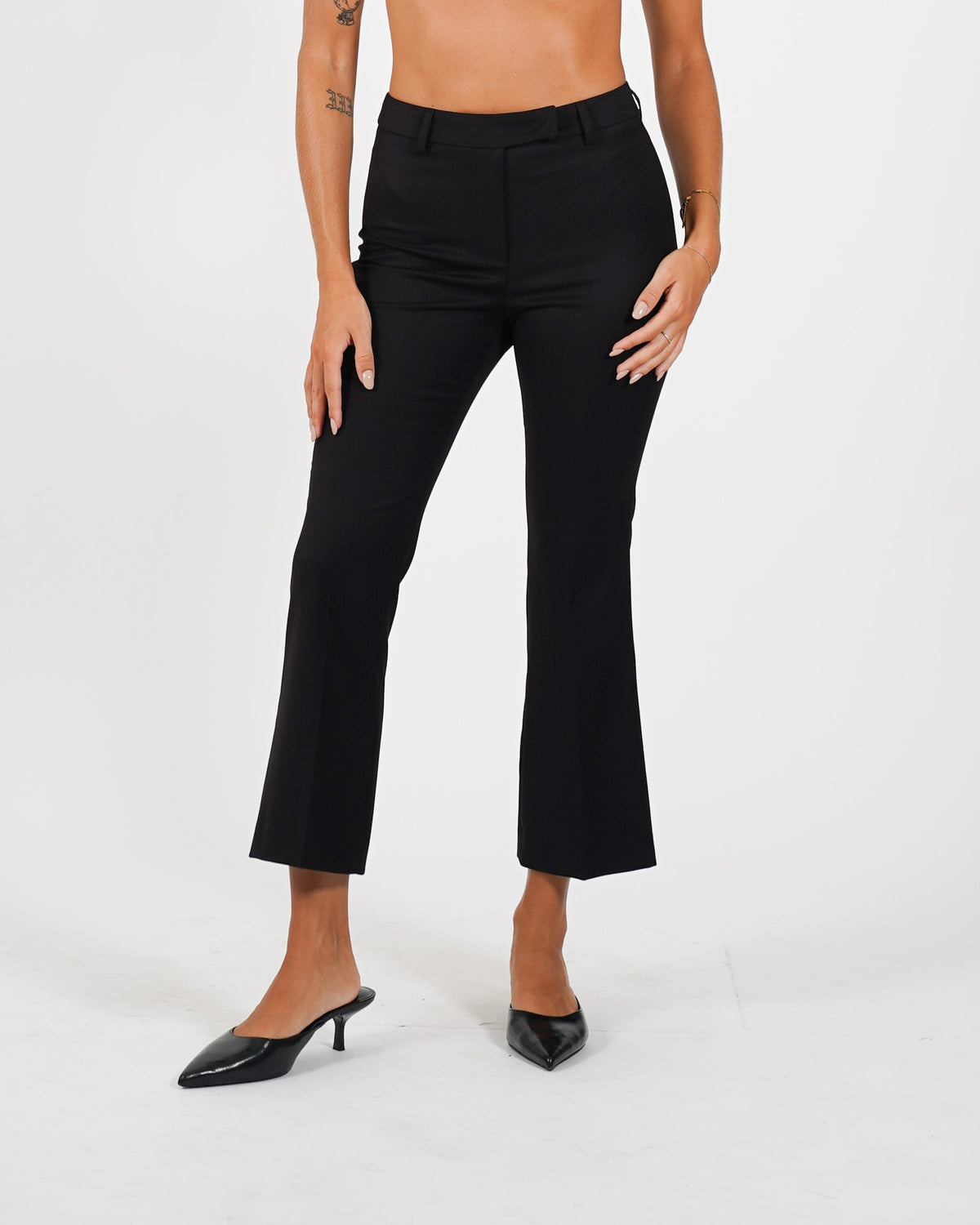 Pantaloni slim fit con bustino in fresco lana - Varsha