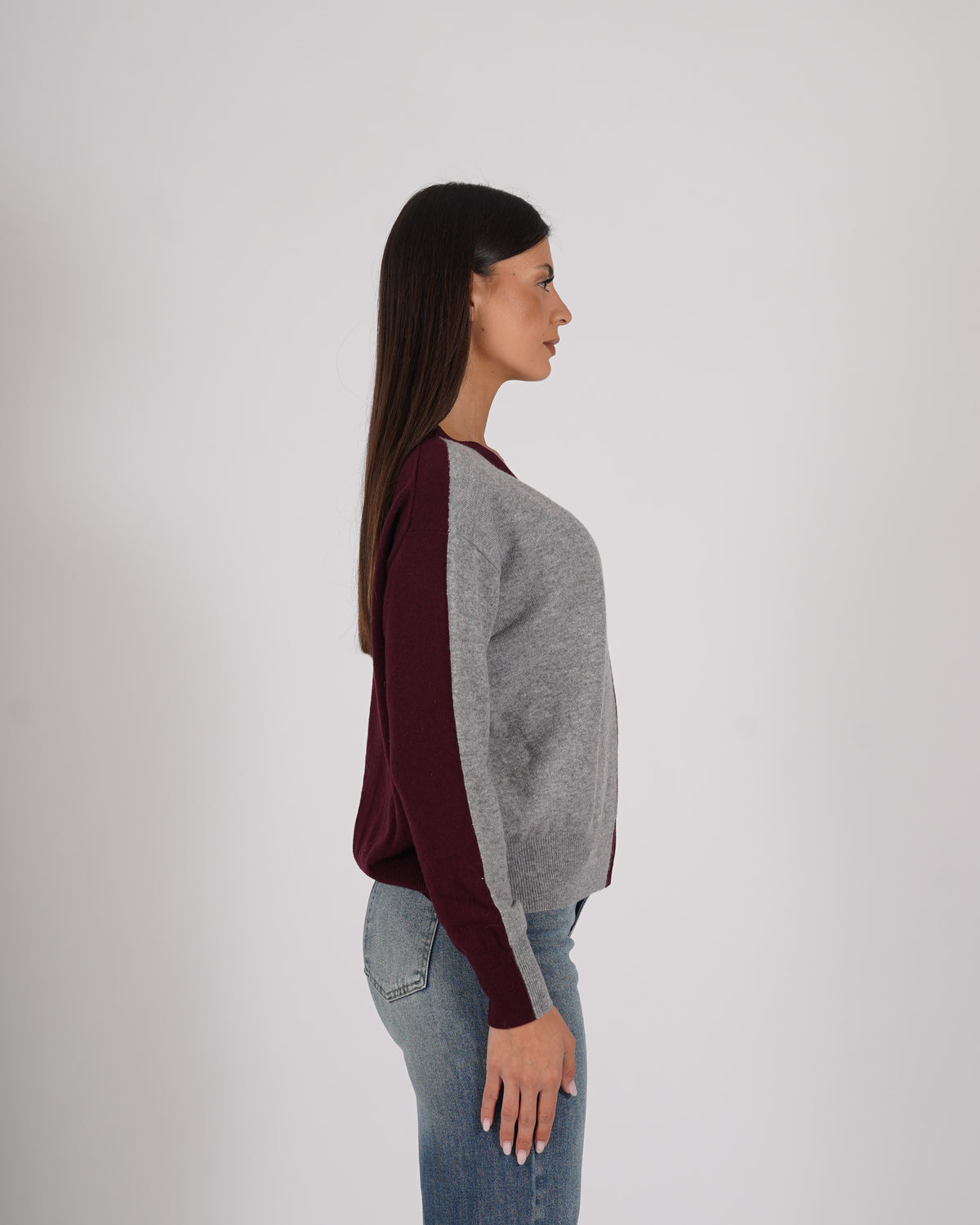Cardigan in maglia con profilo in contrasto - Saskia