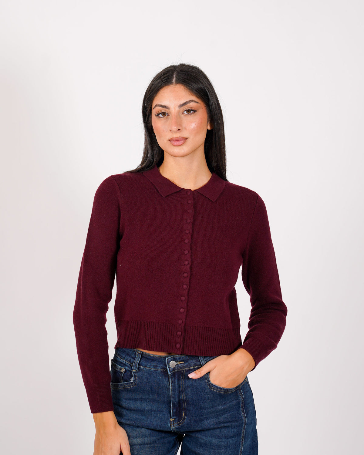Cardigan in maglia con bottoni tono su tono - Joanna