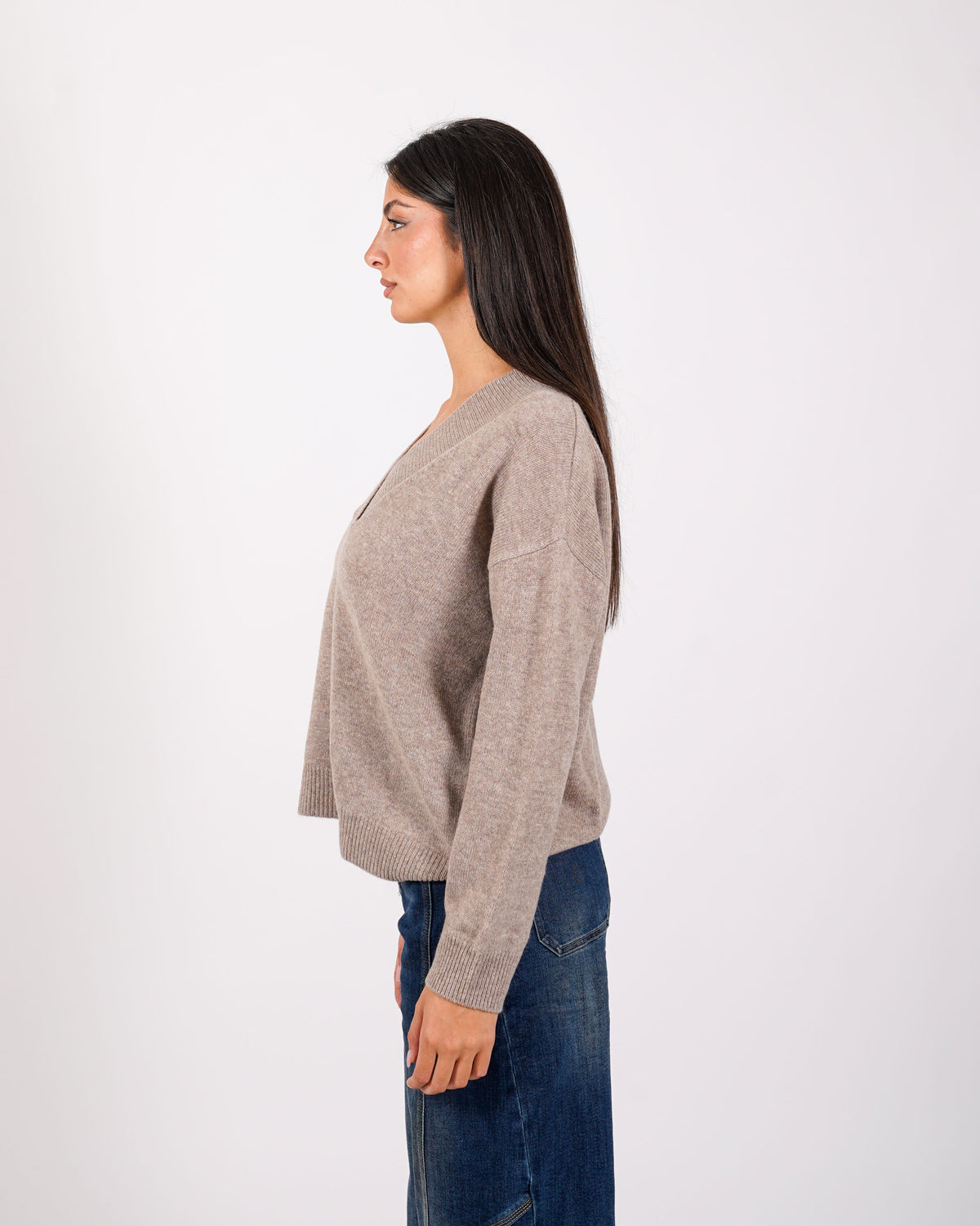 Maglia scollo a V in lana - Gianna