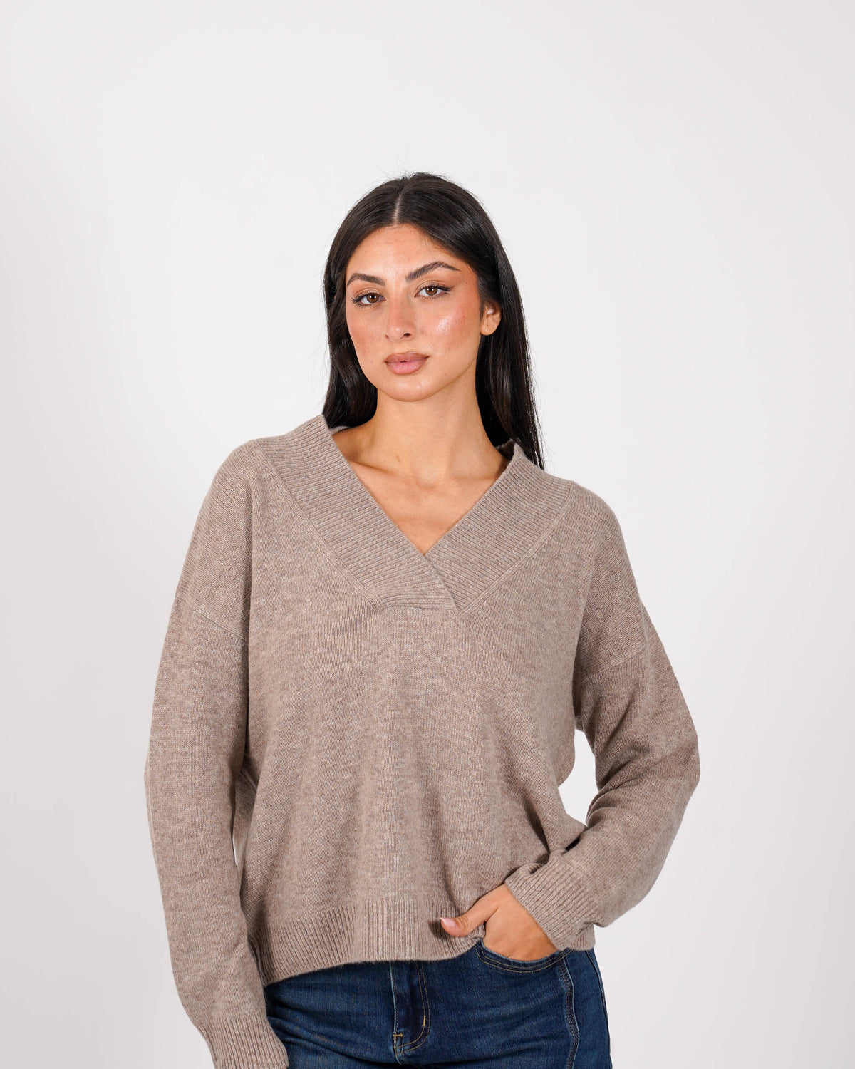 Maglia scollo a V in lana - Gianna